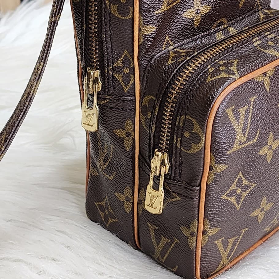Authentic Louis Vuitton Monogram Mini Amazon Crossbody Bag Brown Vintage - Thumbnail 4