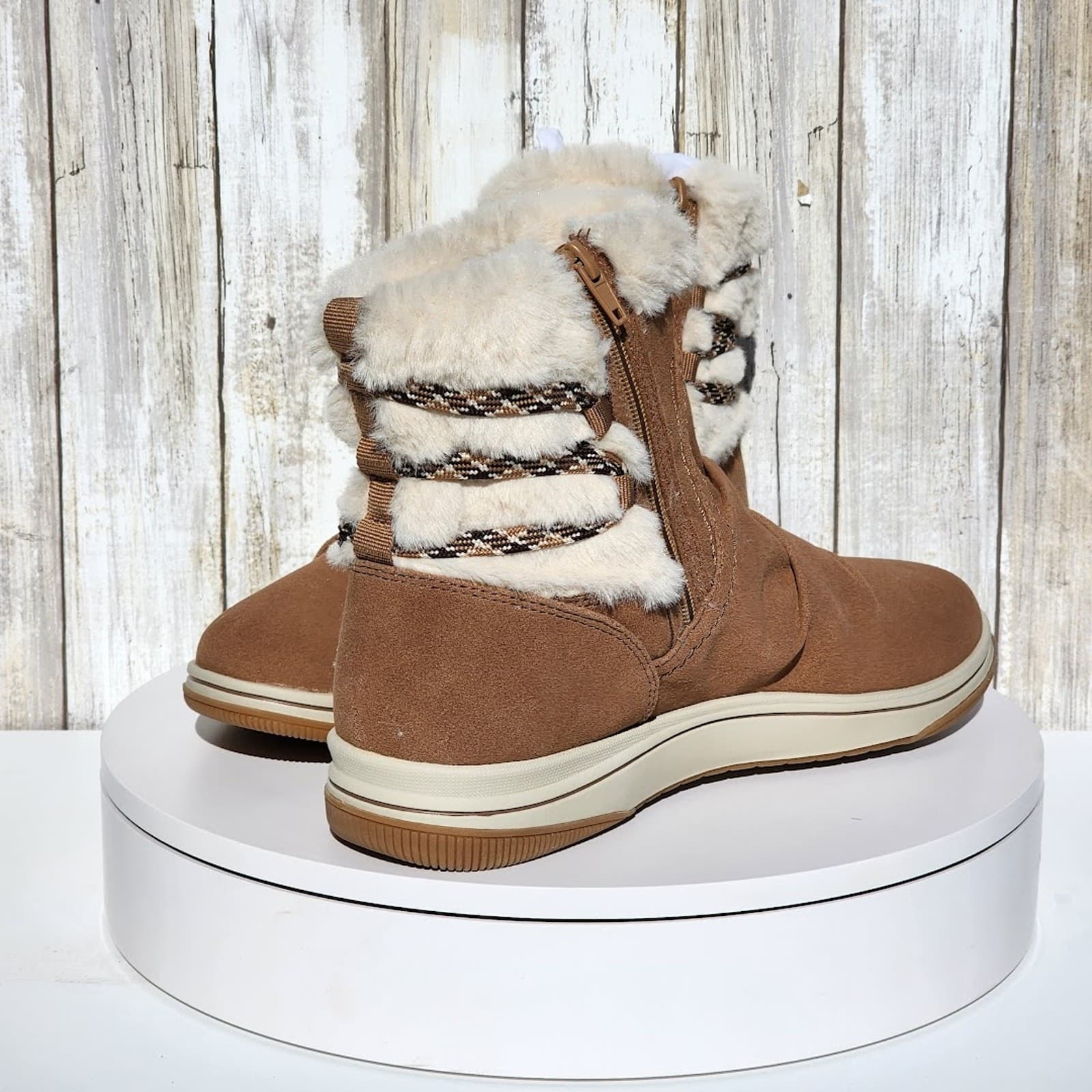 NEW - Clarks Women's Cloudsteppers Breeze Cozy Boots - Size 6 M - Dark Sand - Thumbnail 7