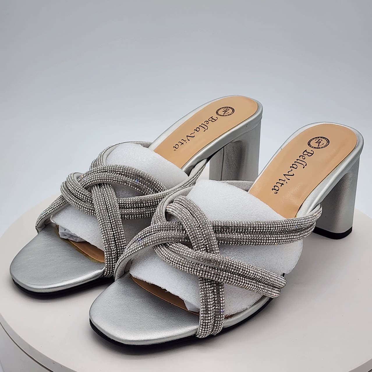 Bella Vita Carmen Silver Suede Heels 8.5W - Thumbnail 5