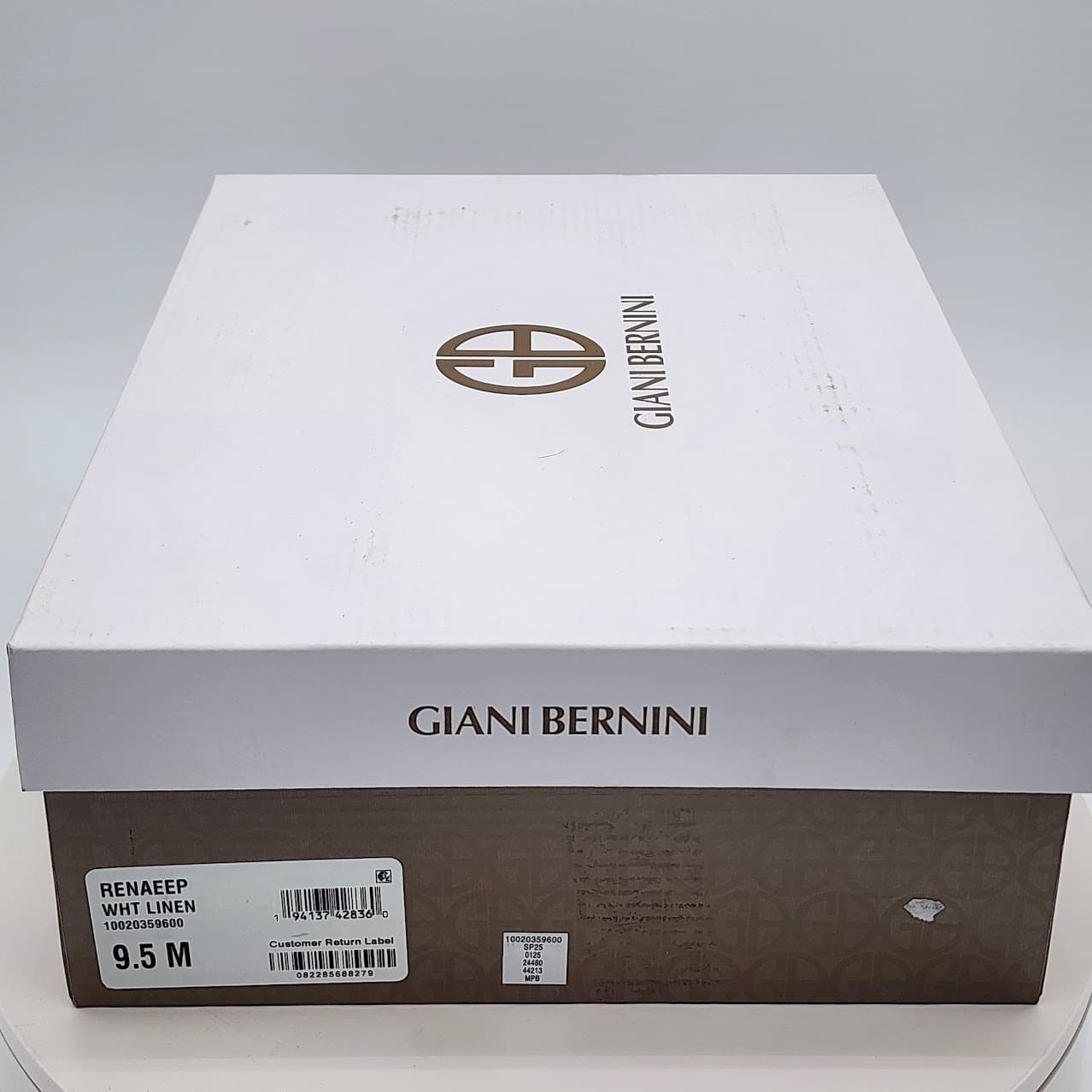 NEW - Giani Bernini Renaee Women’s White Linen Block Heel Sandals - Size 9.5 - Thumbnail 7