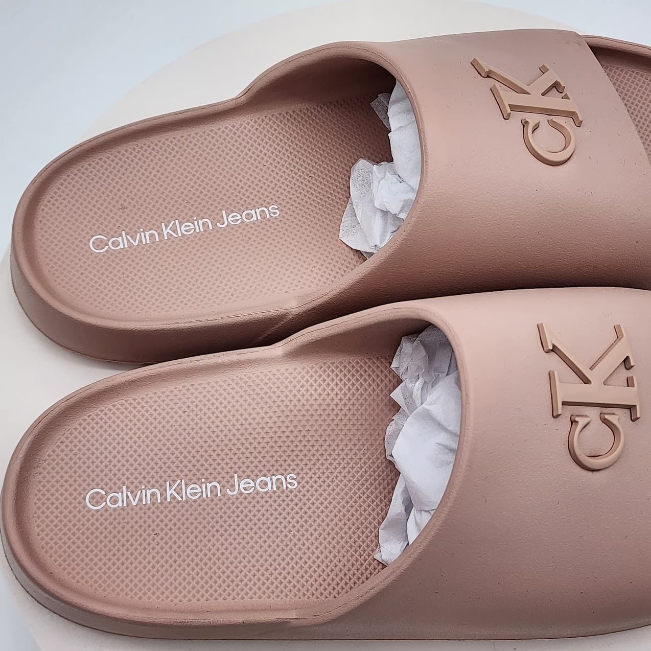 NEW Calvin Klein Jeans Nanzey Logo Slide Sandals Light Pink Women's Size 8 M - Thumbnail 3