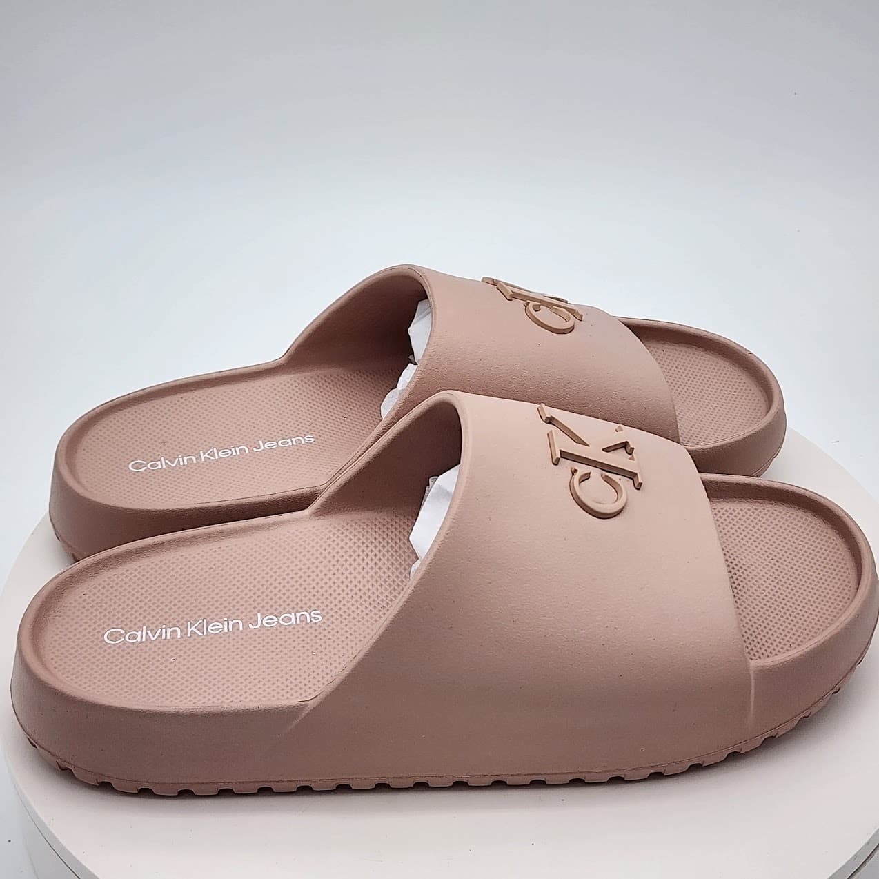 NEW Calvin Klein Jeans Nanzey Logo Slide Sandals Light Pink Women's Size 8 M - Thumbnail 2