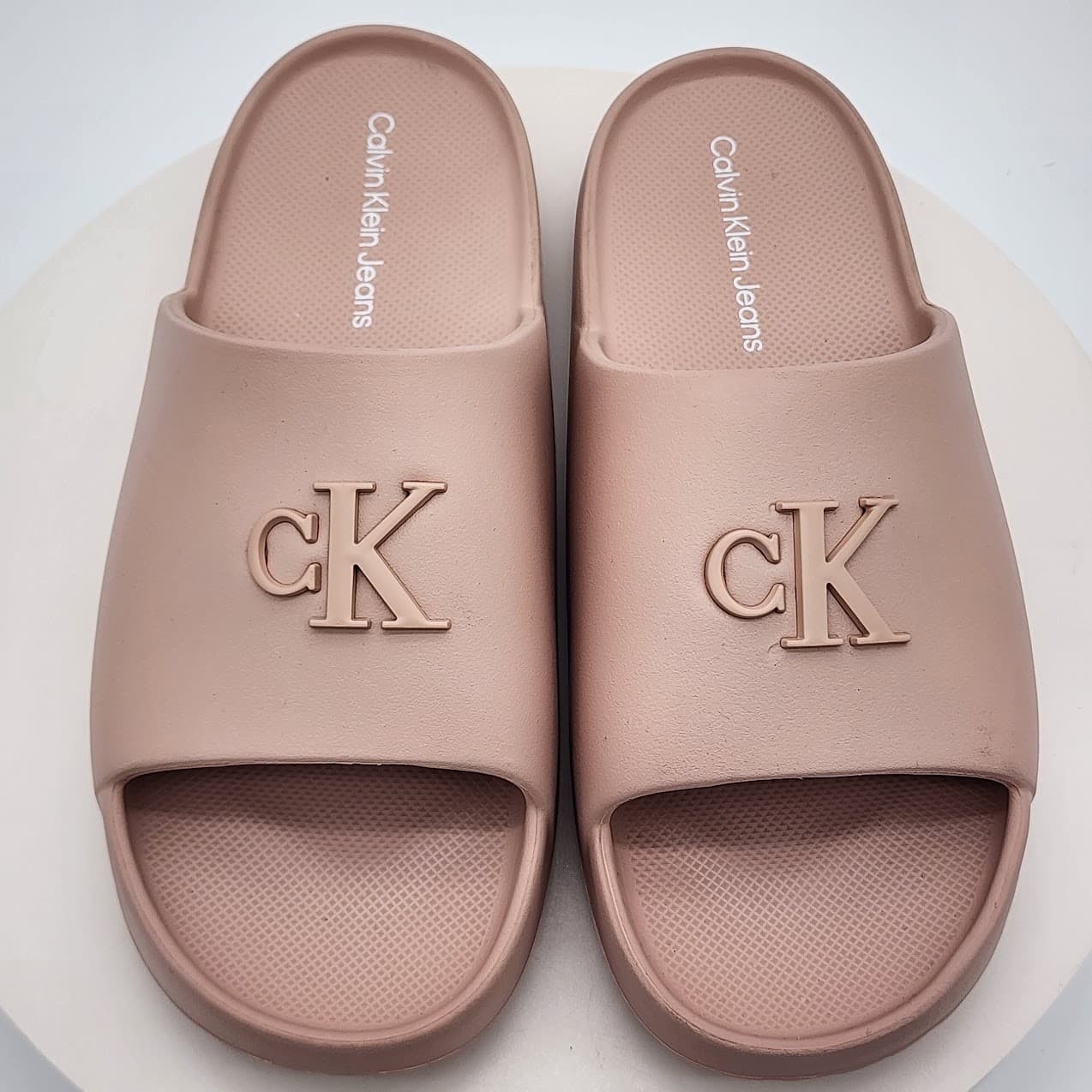 NEW Calvin Klein Jeans Nanzey Logo Slide Sandals Light Pink Women's Size 8 M - Thumbnail 7