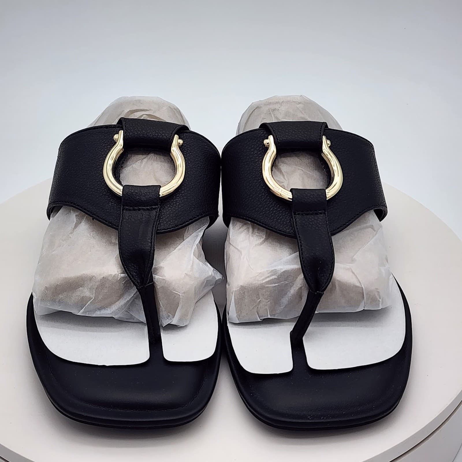 NEW - Giani Bernini YurnieEP Black Thong Slide Sandals Women's 11 M - Thumbnail 5