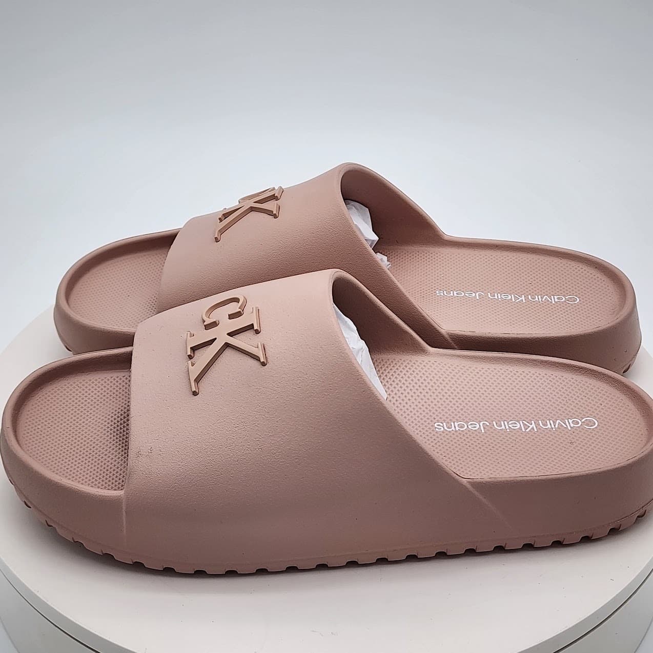 NEW Calvin Klein Jeans Nanzey Logo Slide Sandals Light Pink Women's Size 8 M - Thumbnail 4