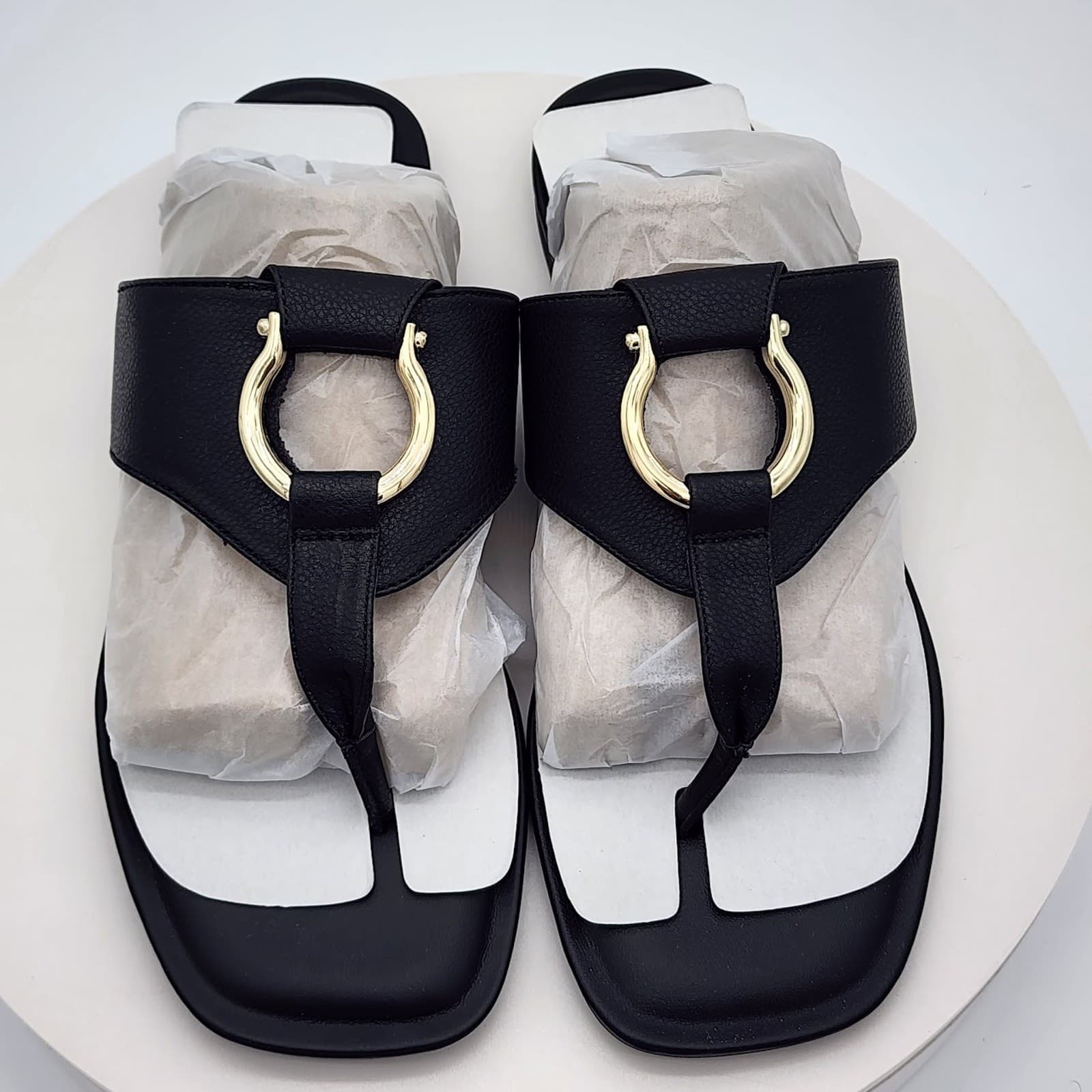 NEW - Giani Bernini YurnieEP Black Thong Slide Sandals Women's 11 M - Thumbnail 6