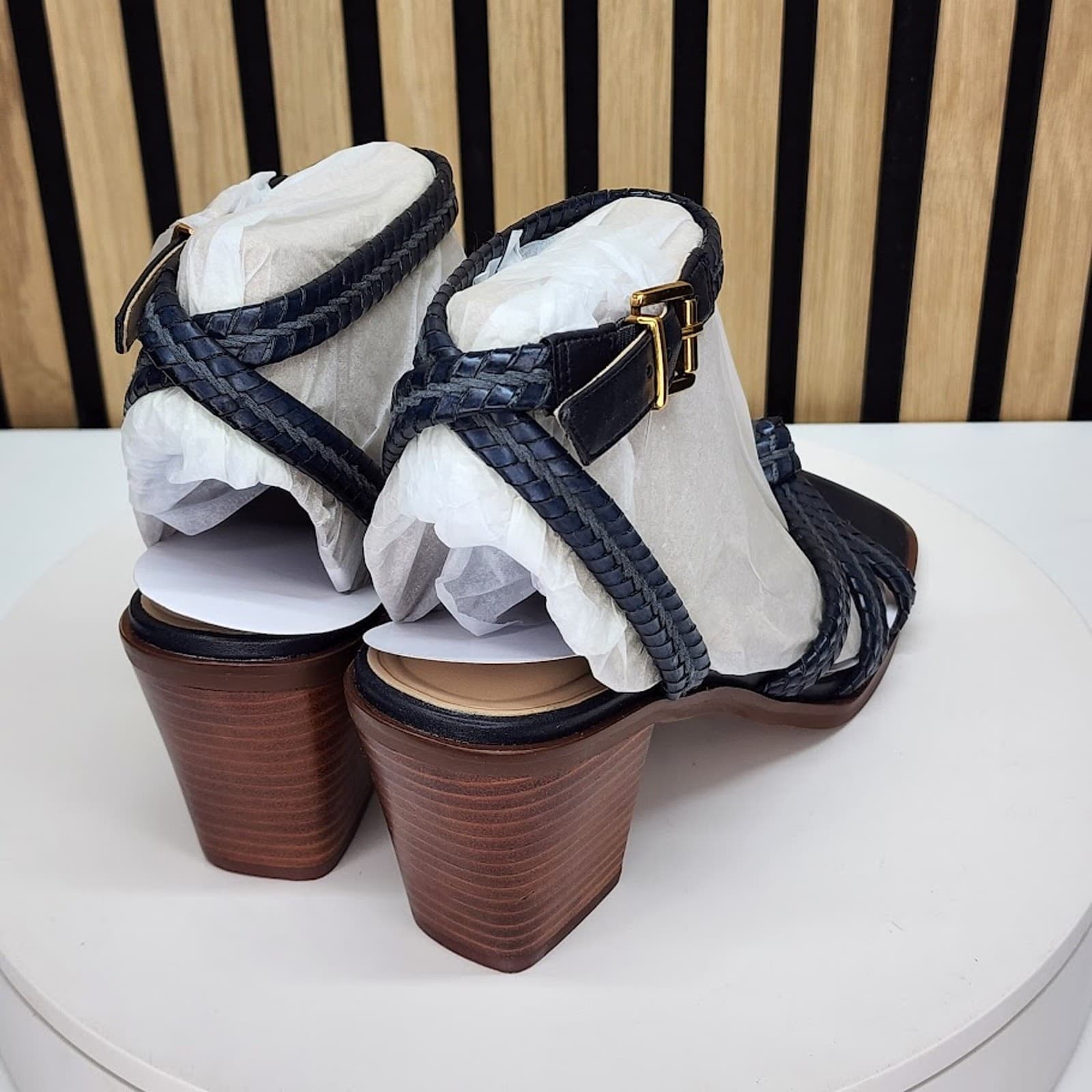 NEW - Giani Bernini Renaee Women’s Navy Woven Block Heel Sandals - Size 8.5 M - Thumbnail 3