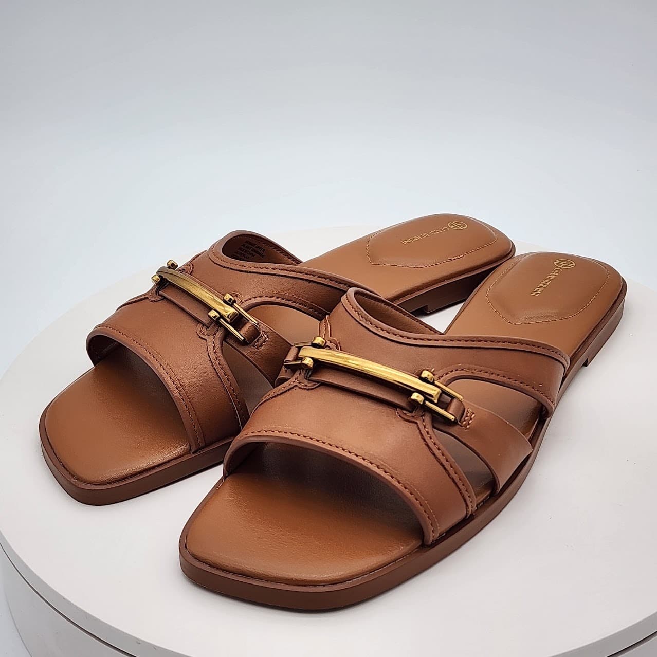NEW - Giani Bernini FreyaAP Tobacco Bronze Slide Sandals Women's Size 8.5M - Thumbnail 5