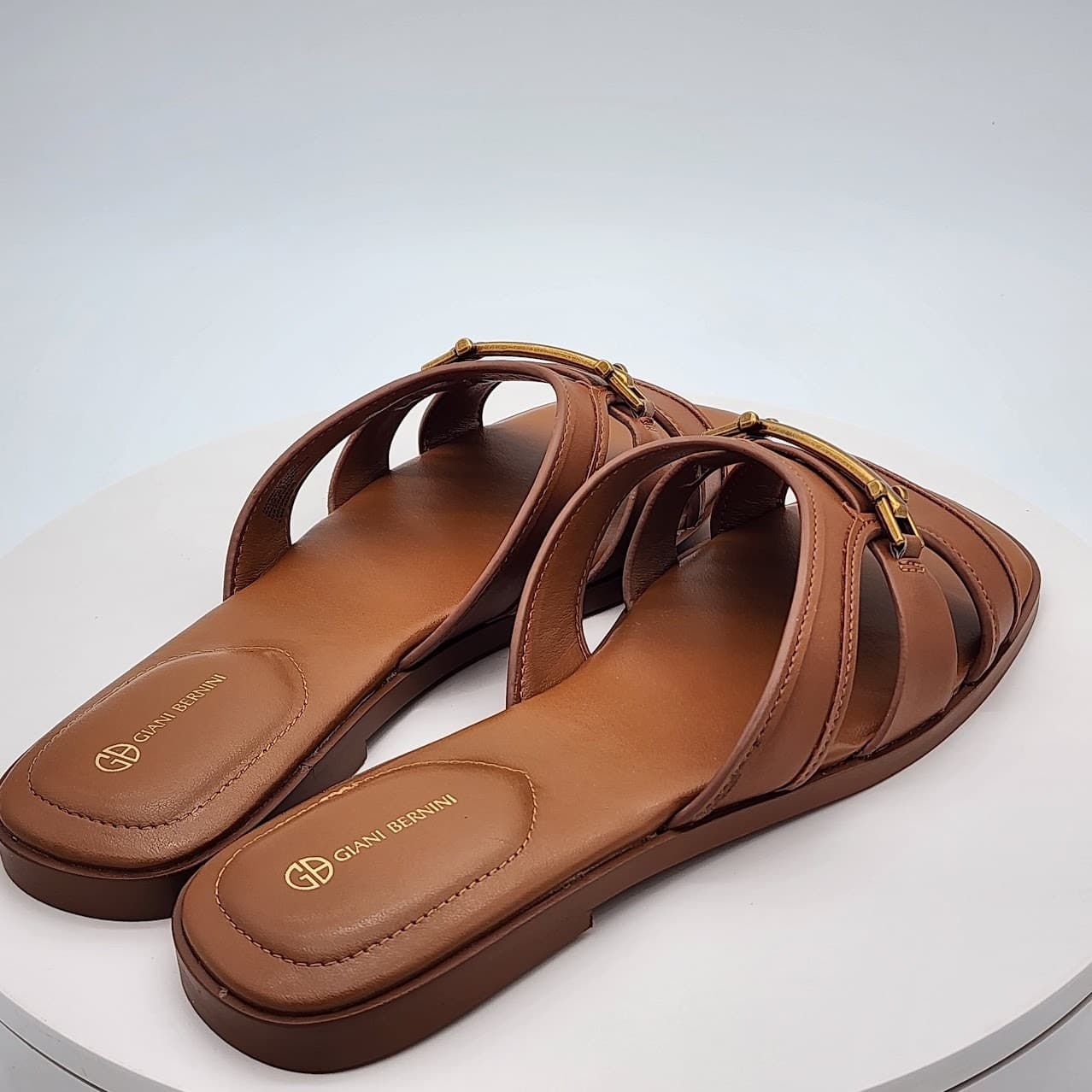 NEW - Giani Bernini FreyaAP Tobacco Bronze Slide Sandals Women's Size 8.5M - Thumbnail 3