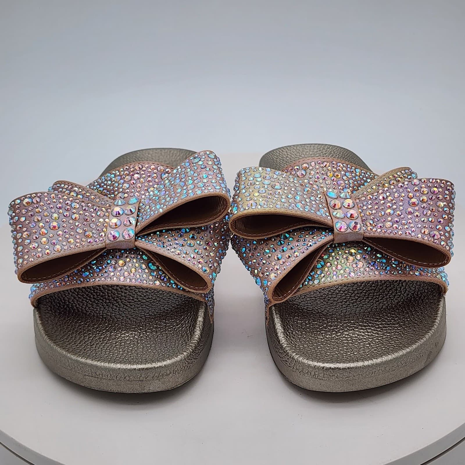 NEW - I.N.C. International Concepts Peymin76 AB Bow Rhinestone Slide Sandals 11M - Thumbnail 6