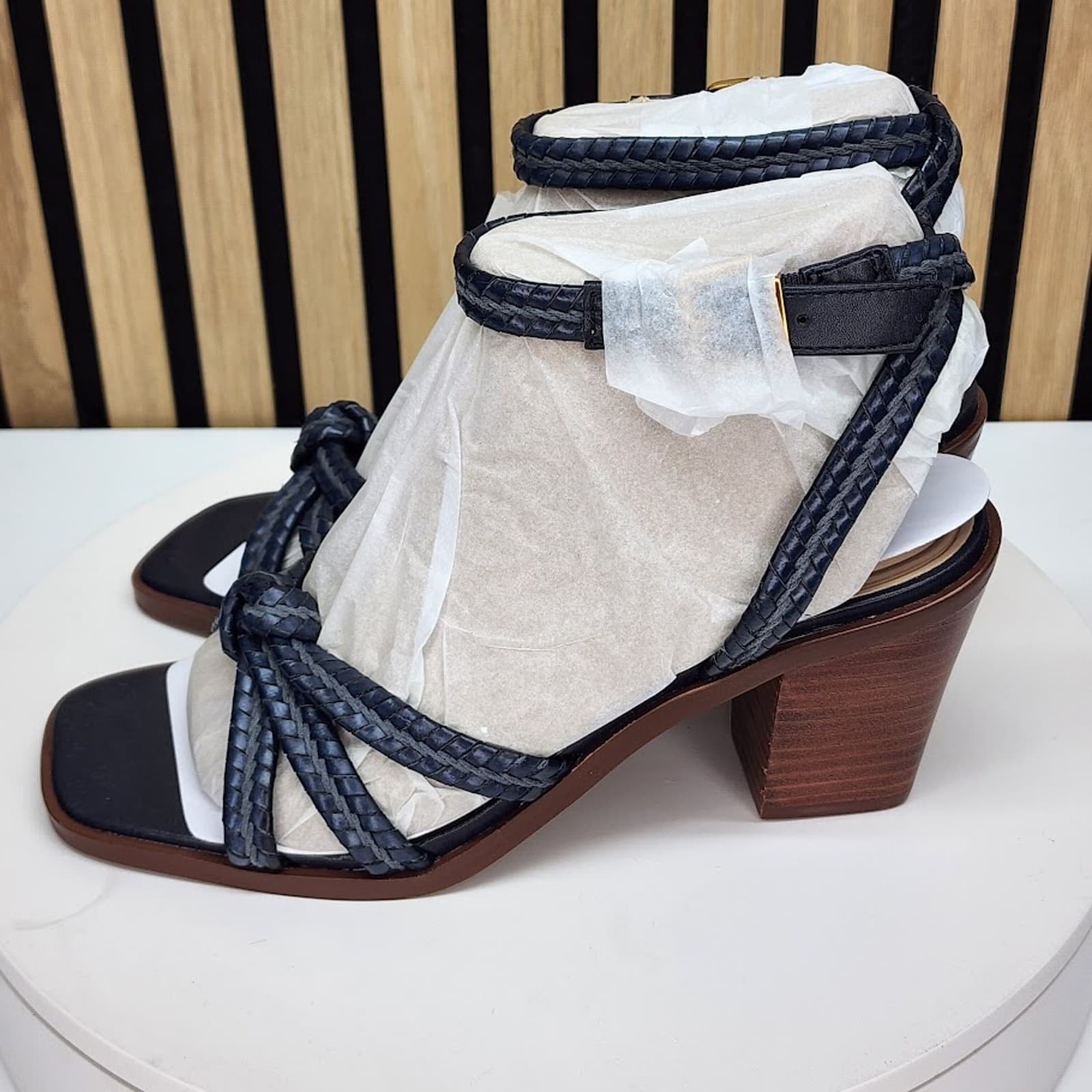 NEW - Giani Bernini Renaee Women’s Navy Woven Block Heel Sandals - Size 8.5 M - Thumbnail 5