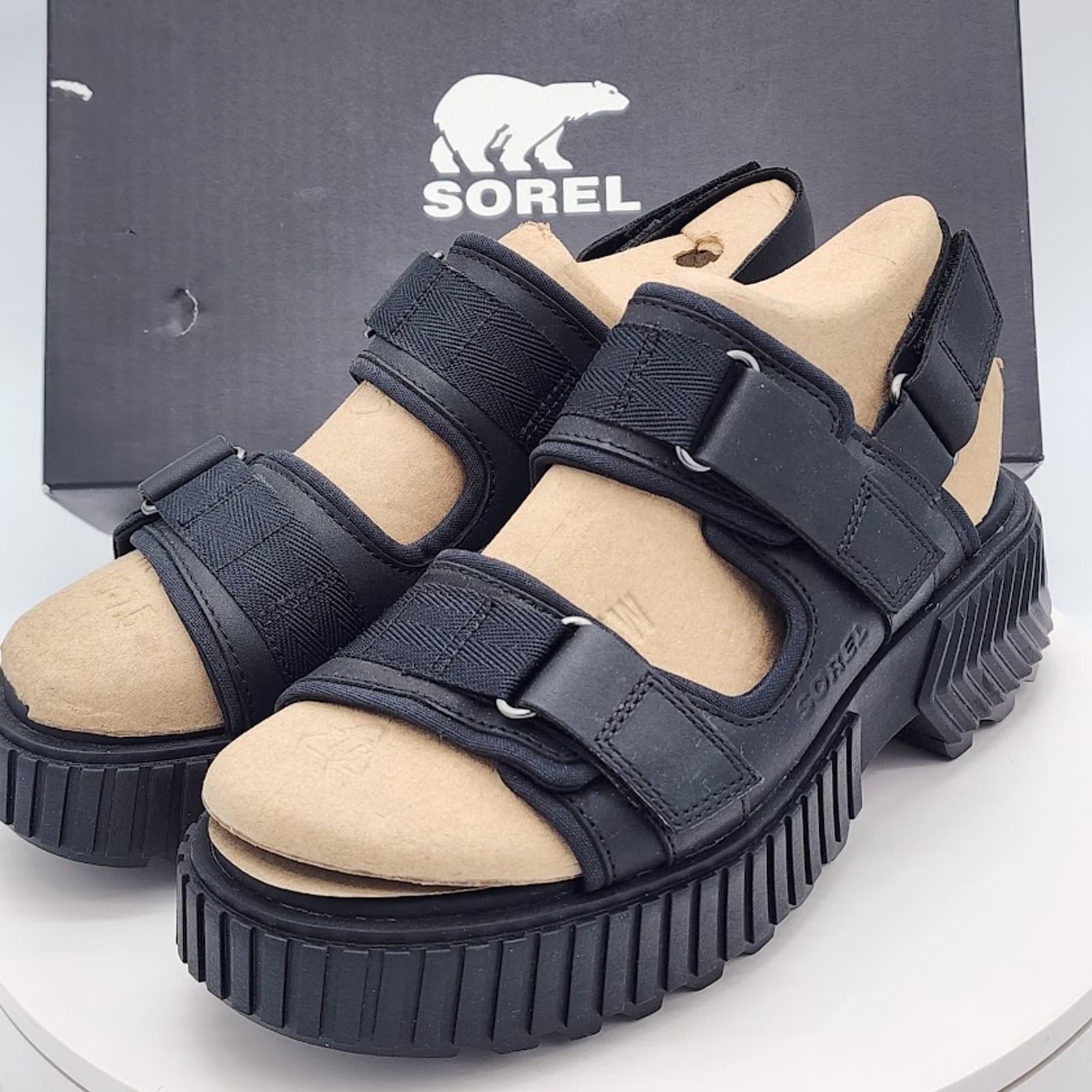 NEW Sorel ONA Ave Multistrap Black Women's Size 8.5 Sport Platform Sandals - Thumbnail 5