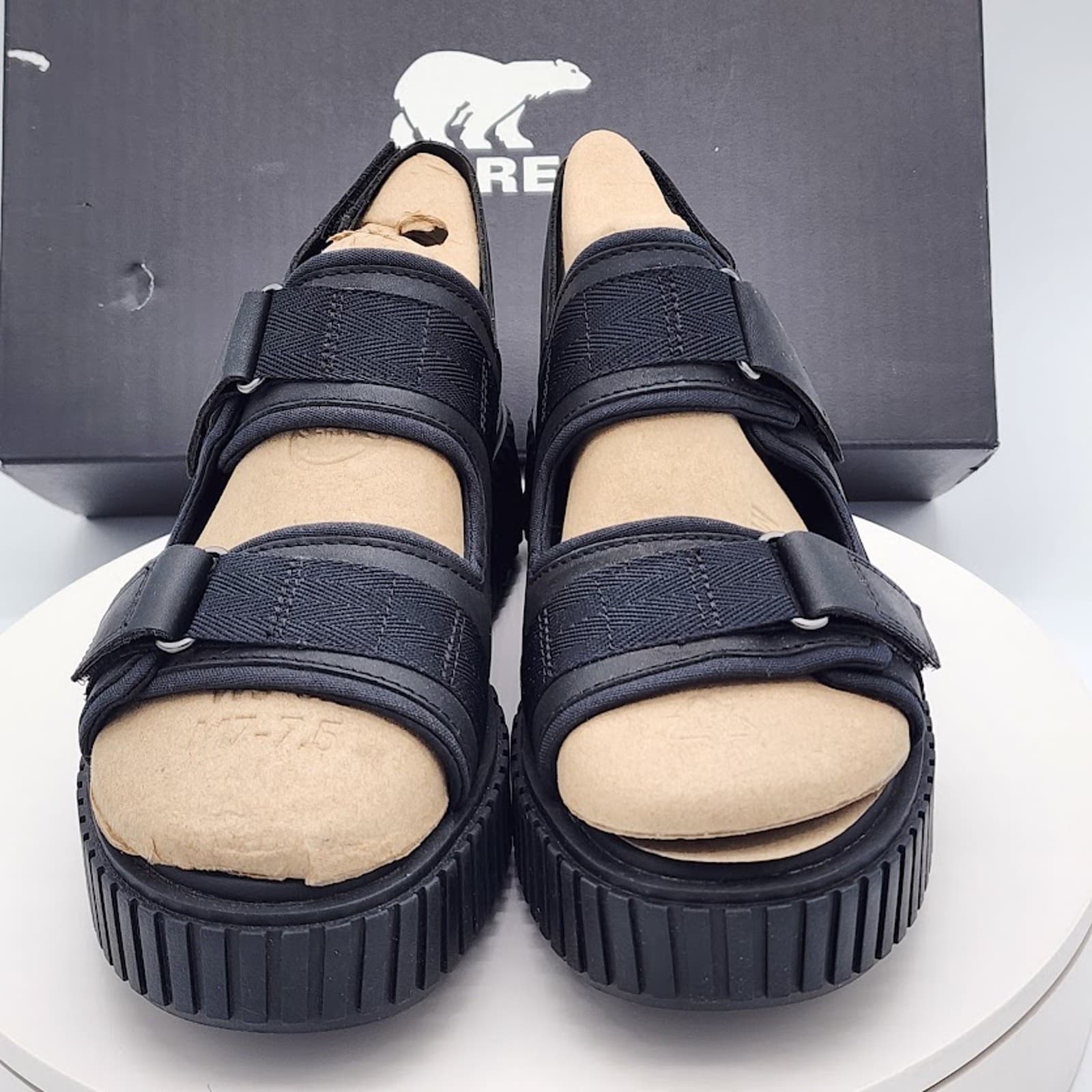 NEW Sorel ONA Ave Multistrap Black Women's Size 8.5 Sport Platform Sandals - Thumbnail 6