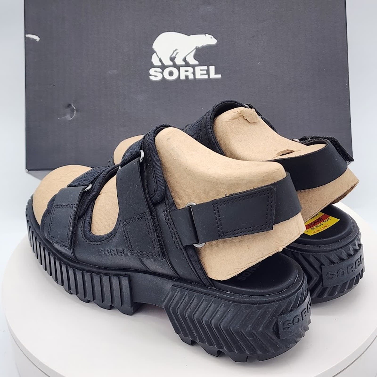 NEW Sorel ONA Ave Multistrap Black Women's Size 8.5 Sport Platform Sandals - Thumbnail 4