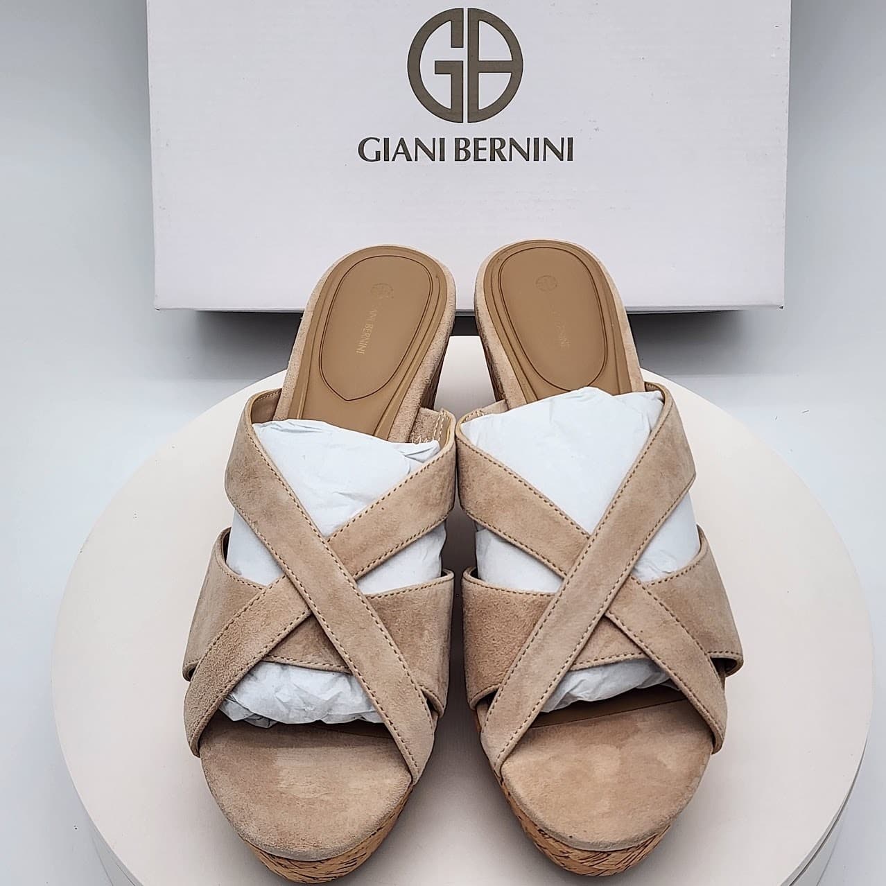NEW Giani Bernini Julia Platform Wedge Slide Sandals Quarry Women's Size 11M - Thumbnail 6
