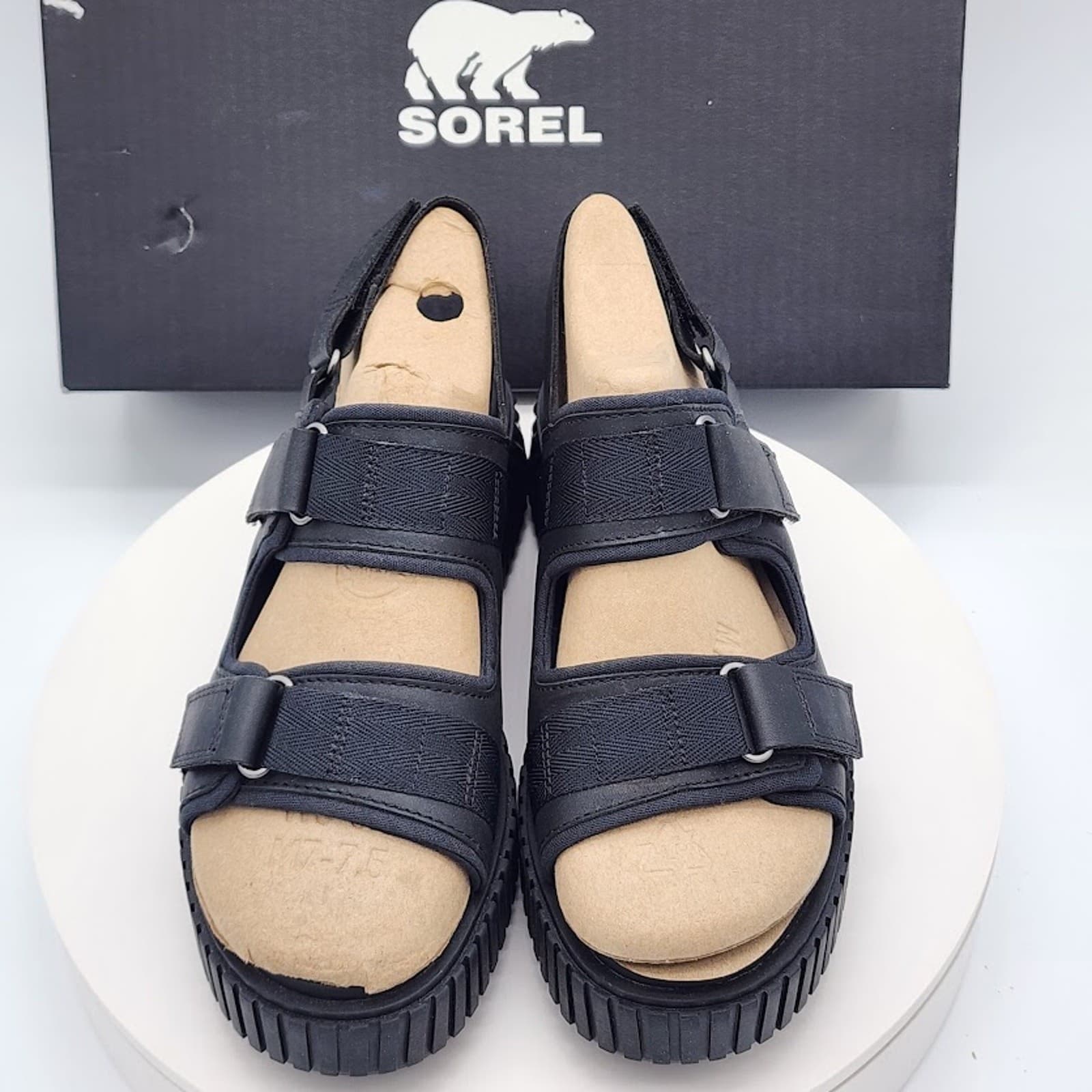 NEW Sorel ONA Ave Multistrap Black Women's Size 8.5 Sport Platform Sandals - Thumbnail 7