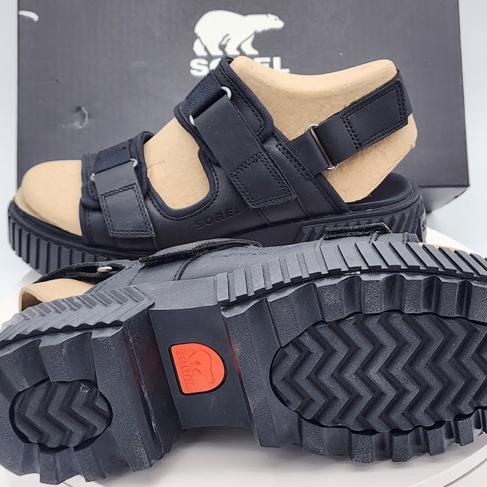 NEW Sorel ONA Ave Multistrap Black Women's Size 8.5 Sport Platform Sandals - Thumbnail 8