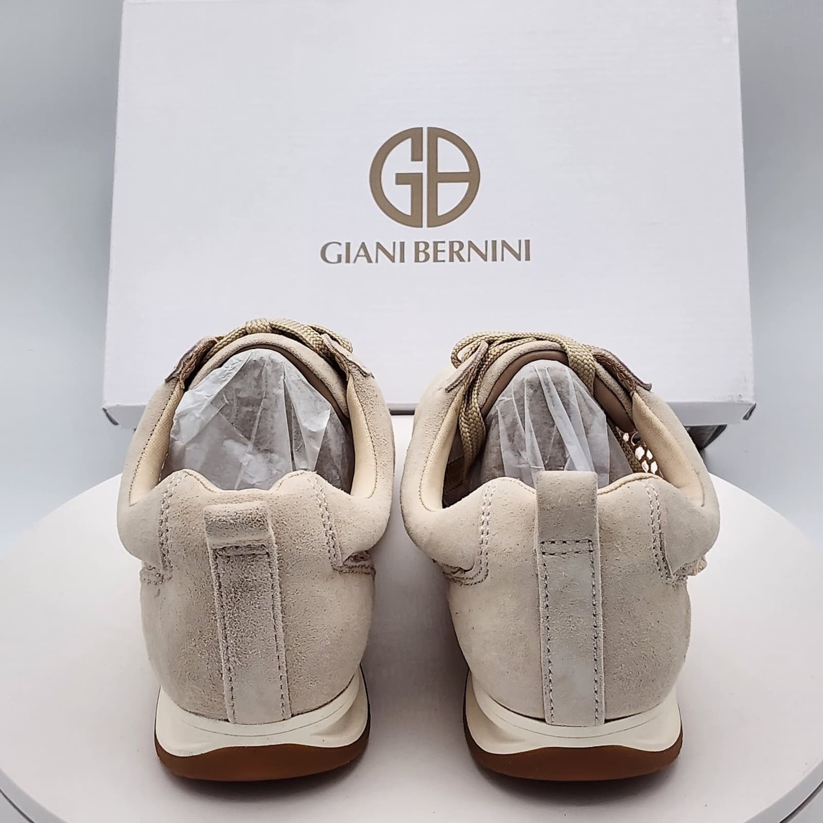 NEW - Giani Bernini Tesiaas Buff Nude Mesh Lace-Up Sneakers Women's Size 9.5 M - Thumbnail 5