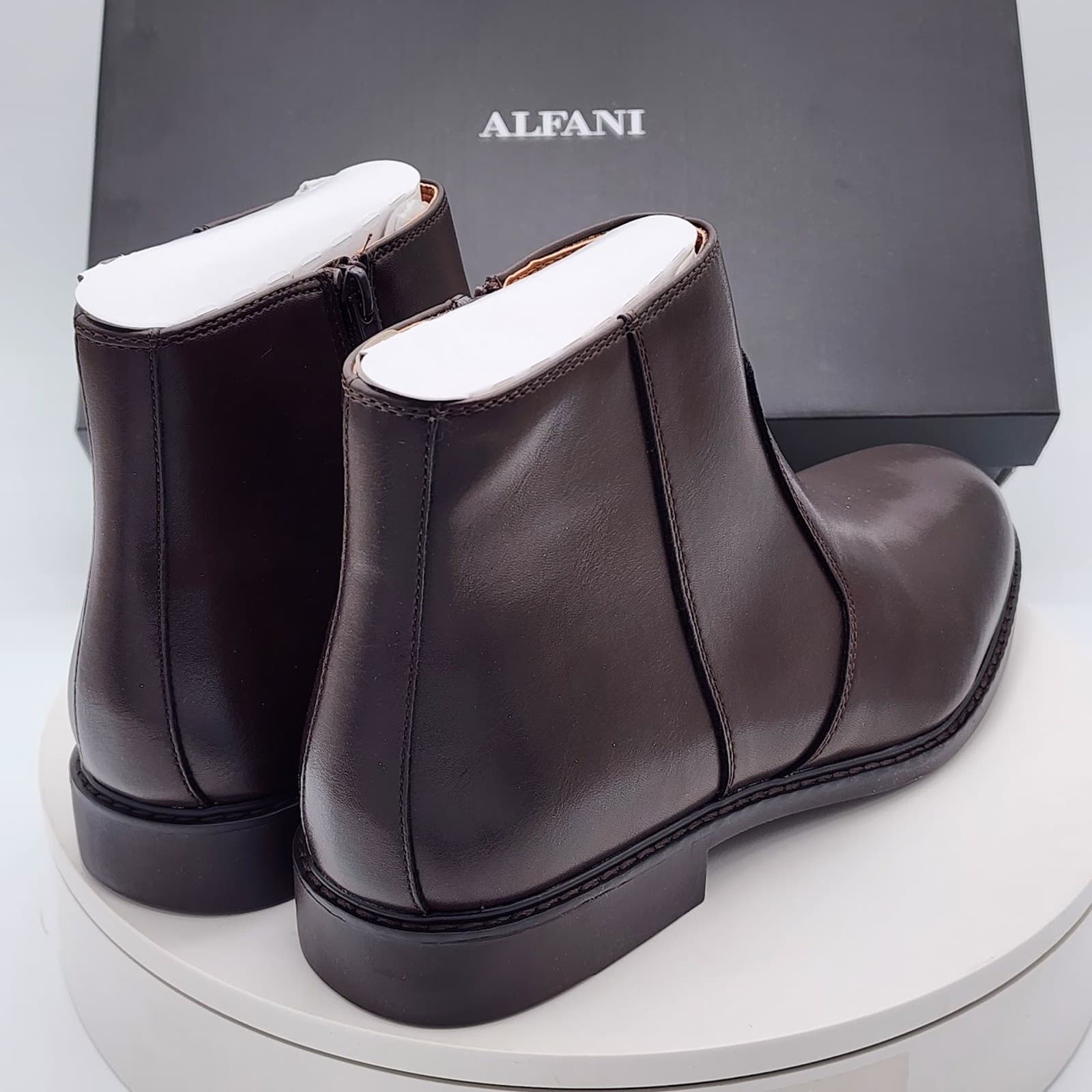 Alfani Liam Men’s Espresso Brown Side Zip Ankle Dress Boots Size 7.5 M - Thumbnail 3