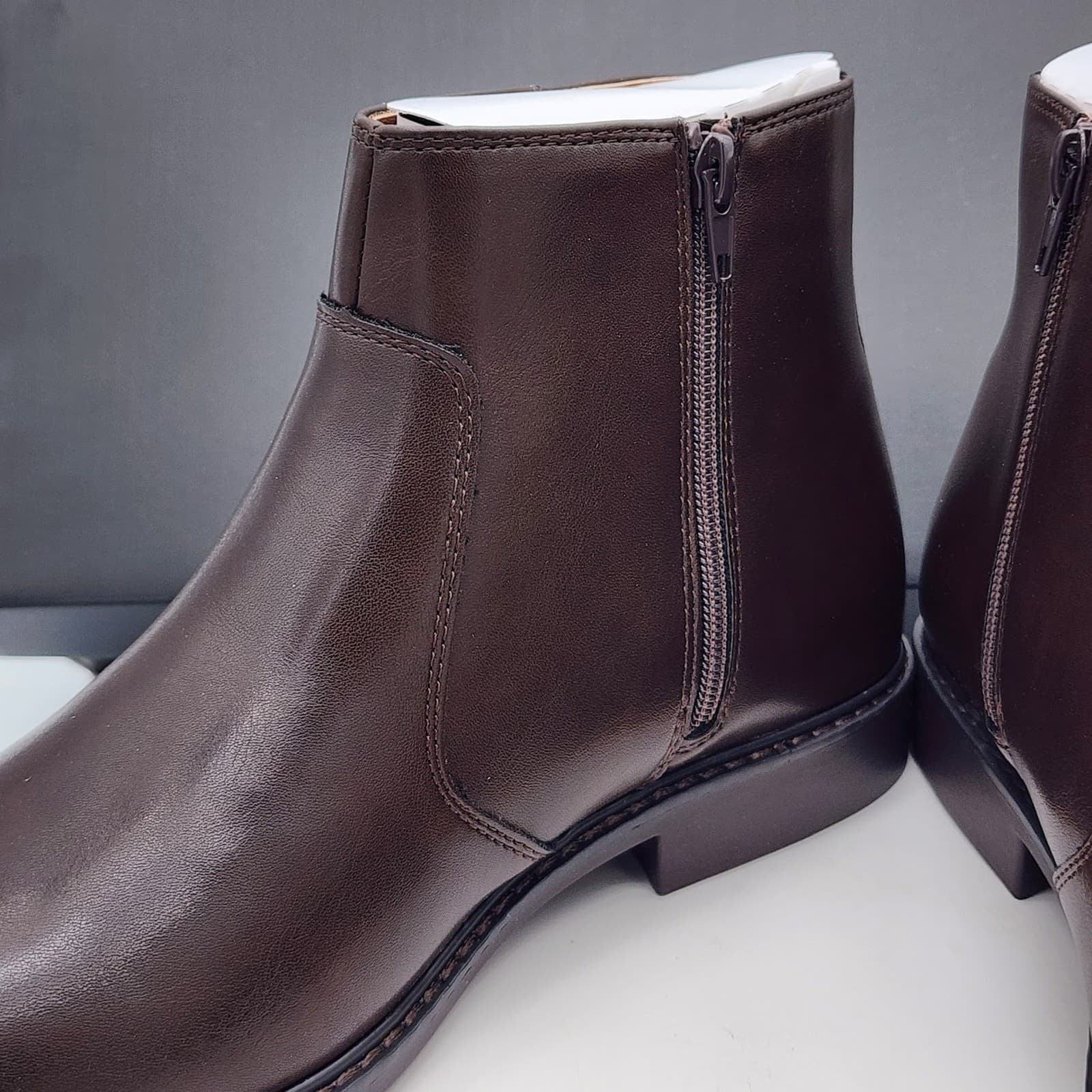 Alfani Liam Men’s Espresso Brown Side Zip Ankle Dress Boots Size 11.5 M - Thumbnail 8