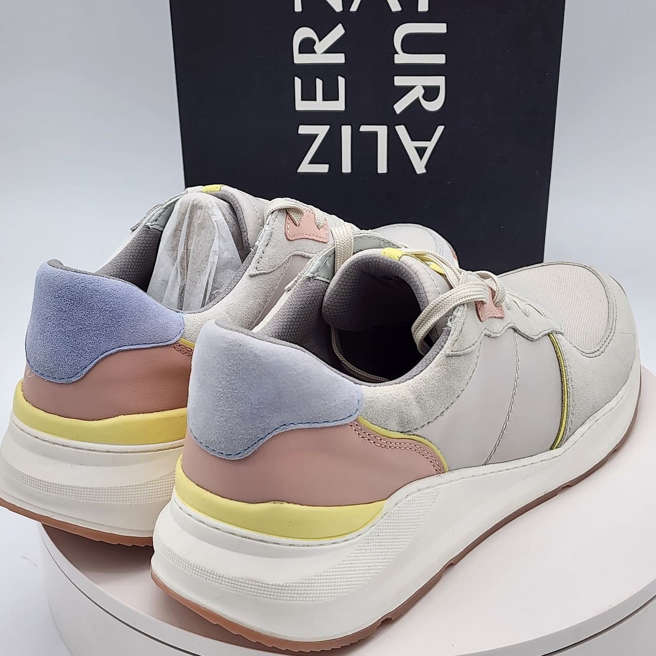 Naturalizer Blossom Mist Grey Lace-Up Wedge Sneakers Women’s Size 12M - Thumbnail 3