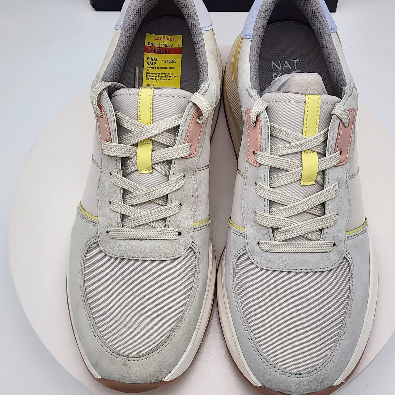 Naturalizer Blossom Mist Grey Lace-Up Wedge Sneakers Women’s Size 12M - Thumbnail 8