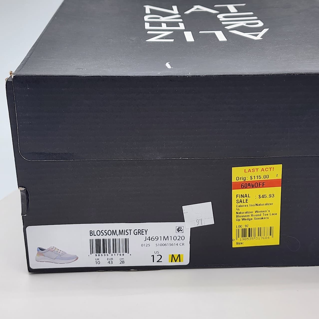 Naturalizer Blossom Mist Grey Lace-Up Wedge Sneakers Women’s Size 12M - Thumbnail 10