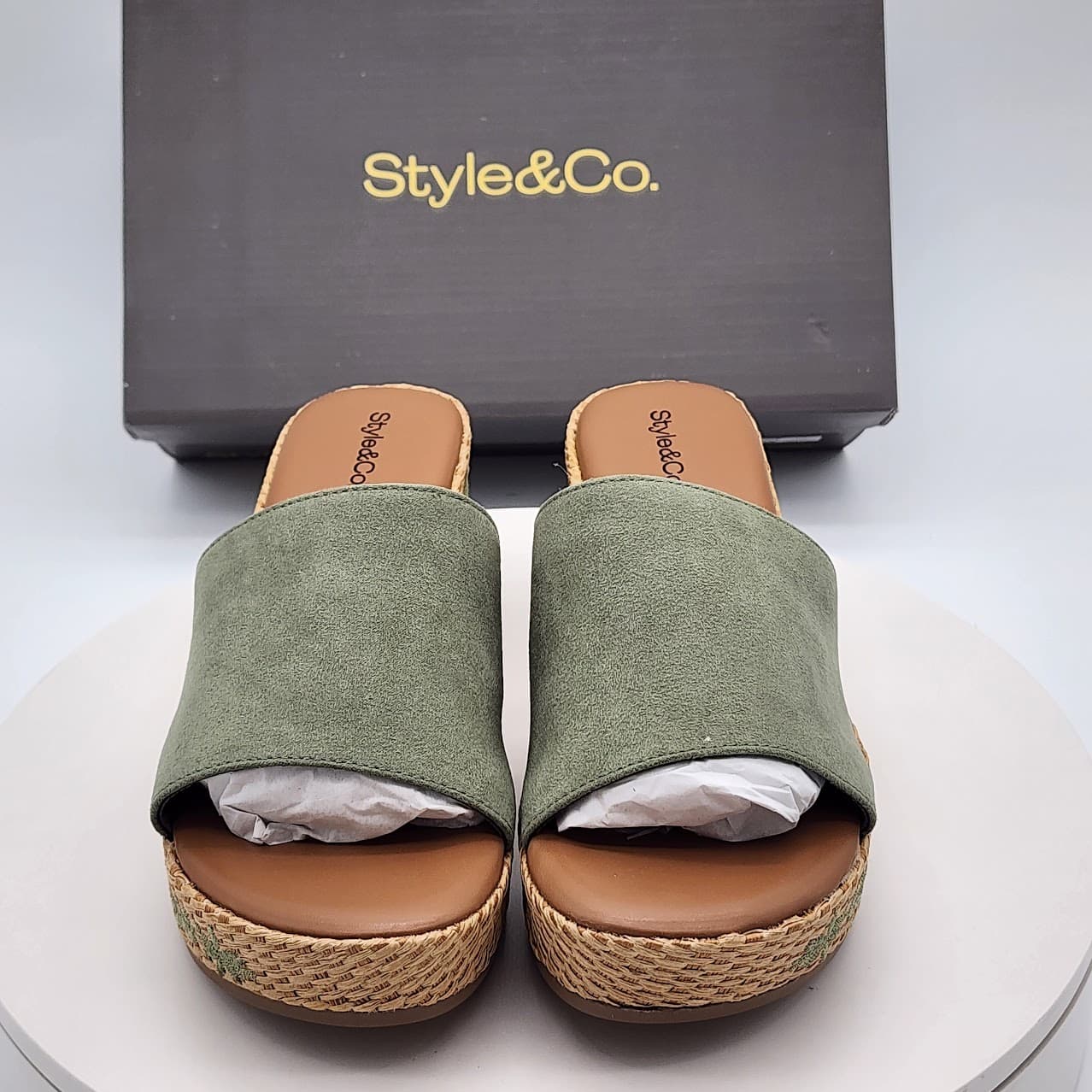 Style & Co Meadow Sage Embroidered Espadrille Wedge Sandals Size 8 M - Thumbnail 6