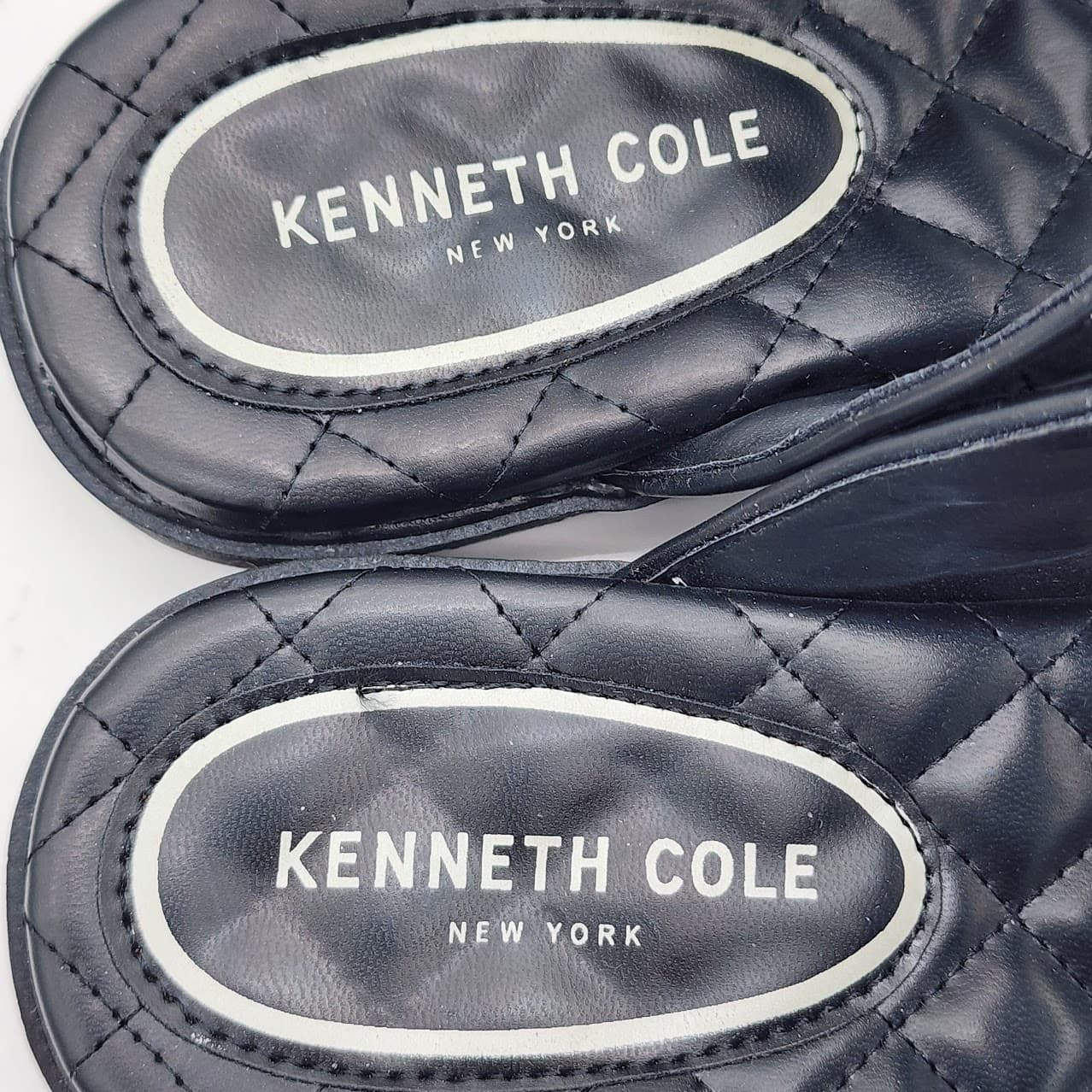Kenneth Cole New York Reeves Women's Black Quilted 2-Band Platform Sandals 7 - Thumbnail 6