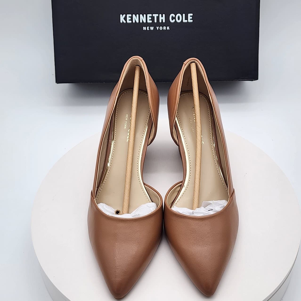 Kenneth Cole New York Ellis Beige Leather D’Orsay Wedge Pumps Women’s Size 8 - Thumbnail 7