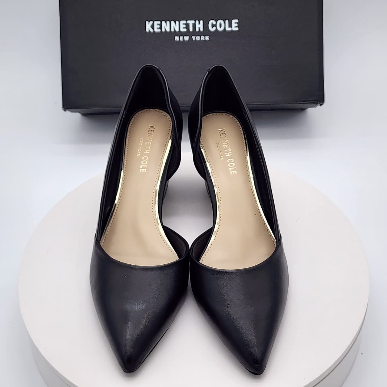 Kenneth Cole New York Ellis Black Leather D’Orsay Wedge Pumps Women’s Size 9 - Thumbnail 6