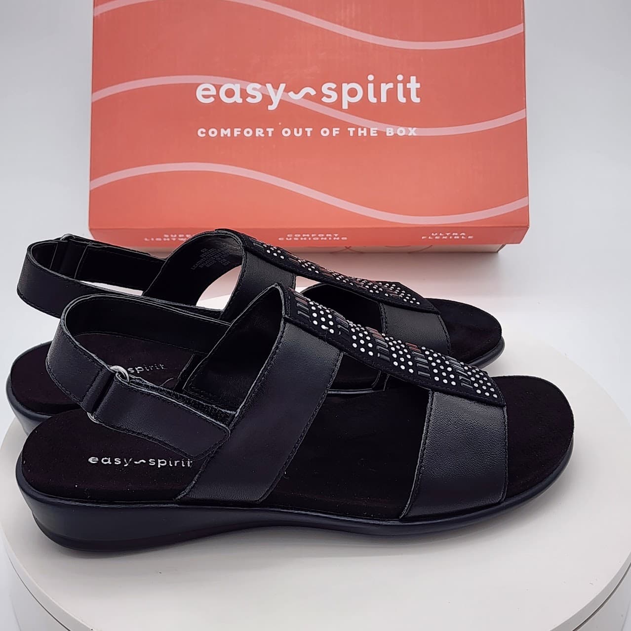 Easy Spirit Hazel Black Embellished Slingback Comfort Sandals Women’s Size 9 - Thumbnail 2