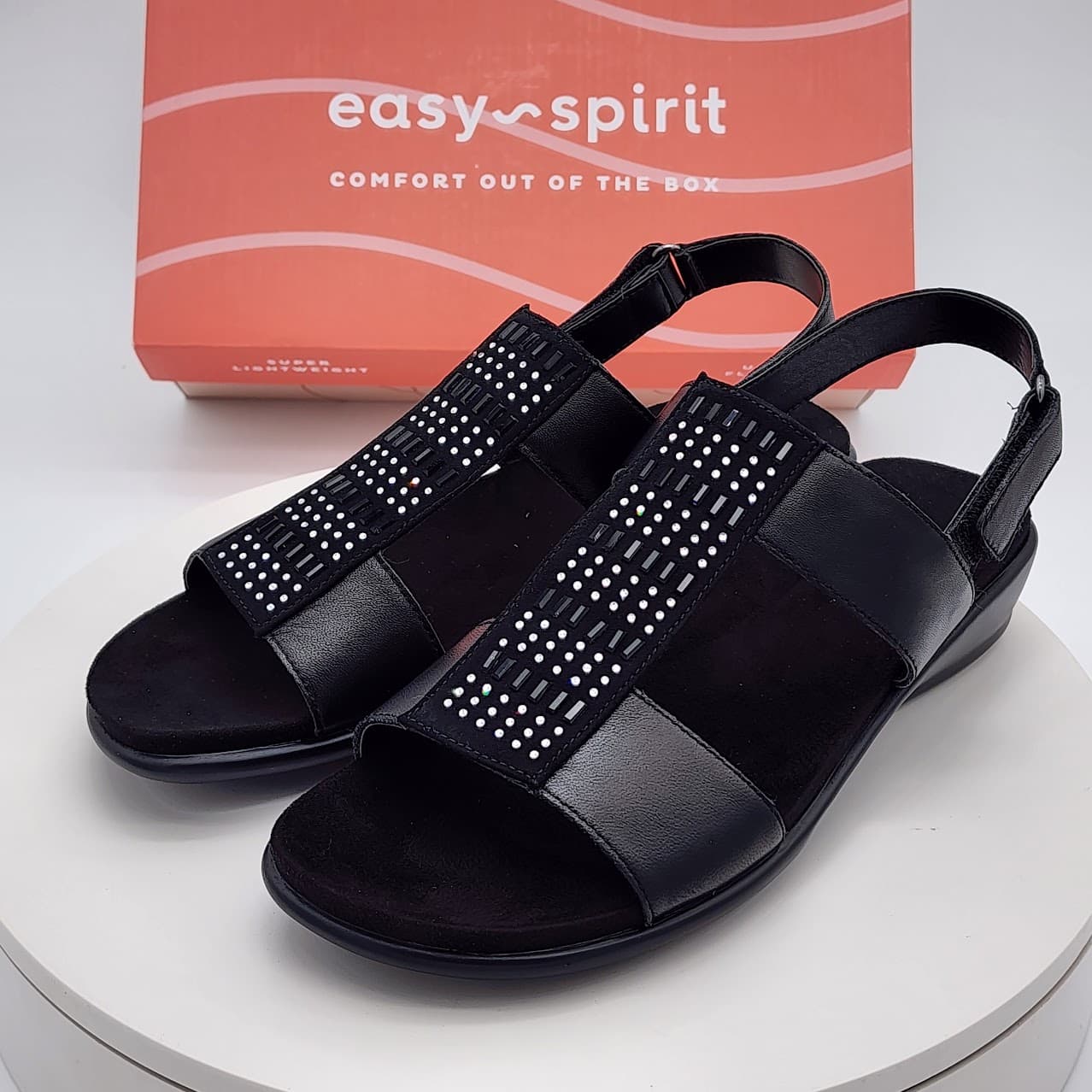 Easy Spirit Hazel Black Embellished Slingback Comfort Sandals Women’s Size 9 - Thumbnail 5
