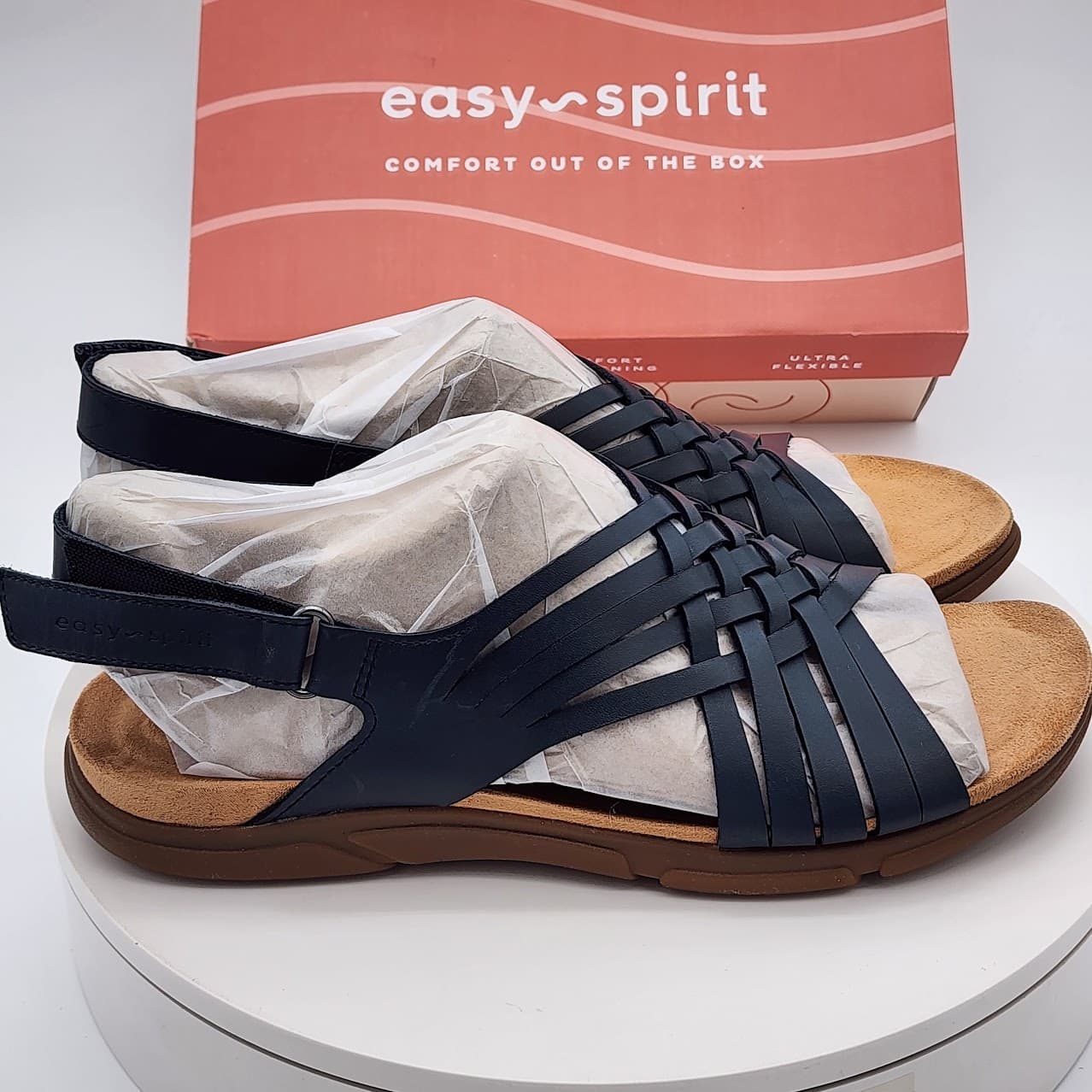 Easy Spirit Mar Dark Blue Woven Slingback Comfort Sandals Women’s Size 11 - Thumbnail 2