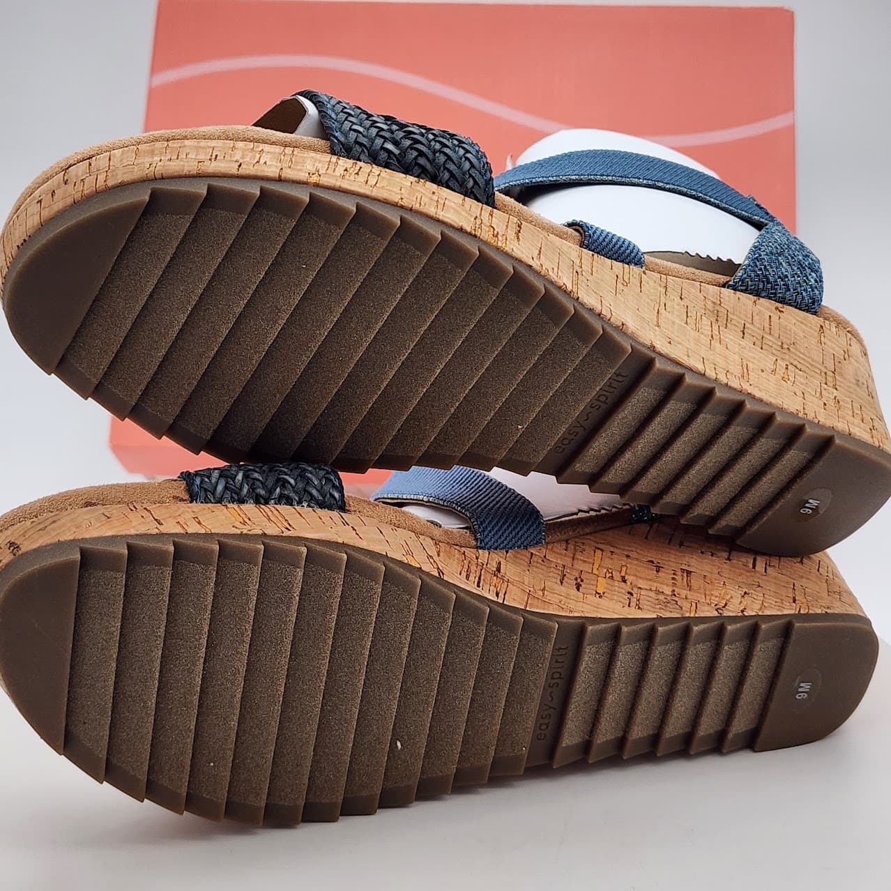 Easy Spirit Lorena 2 Medium Blue Woven Cork Wedge Sandals Women’s Size 9 - Thumbnail 7