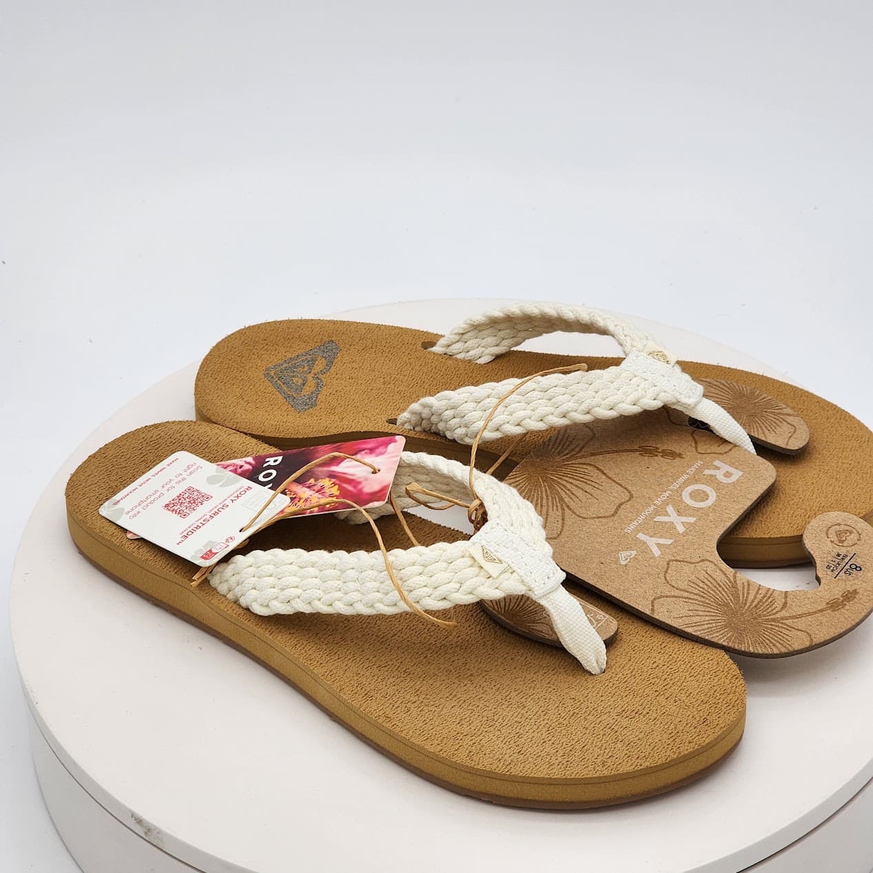 Roxy Porto IV Natural Braided Thong Flip Flop Sandals Women’s Size 8 - Thumbnail 2