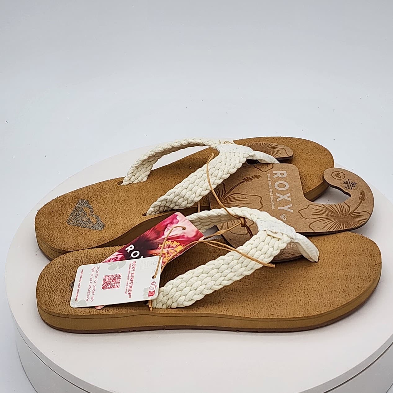 Roxy Porto IV Natural Braided Thong Flip Flop Sandals Women’s Size 8 - Thumbnail 3