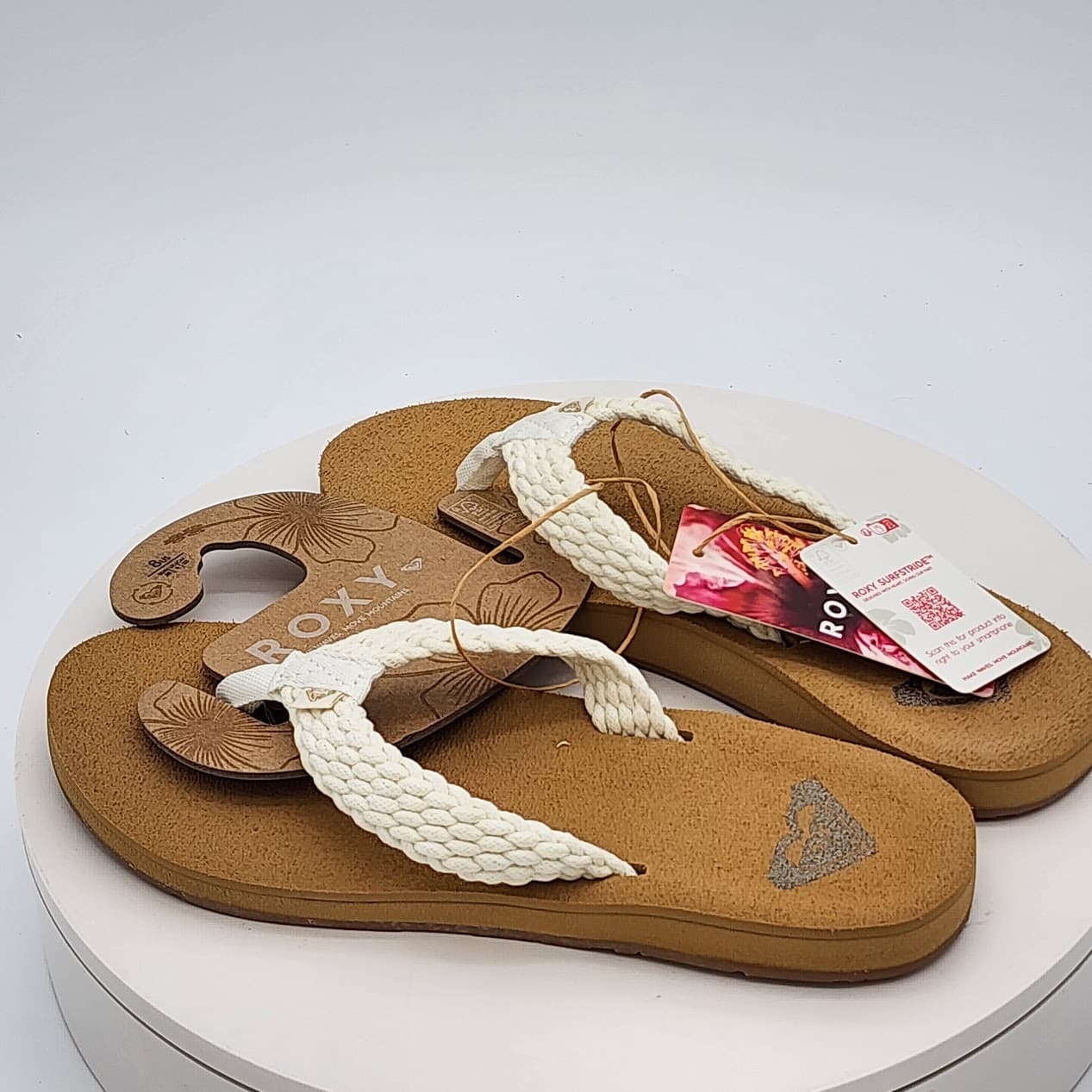 Roxy Porto IV Natural Braided Thong Flip Flop Sandals Women’s Size 8 - Thumbnail 4