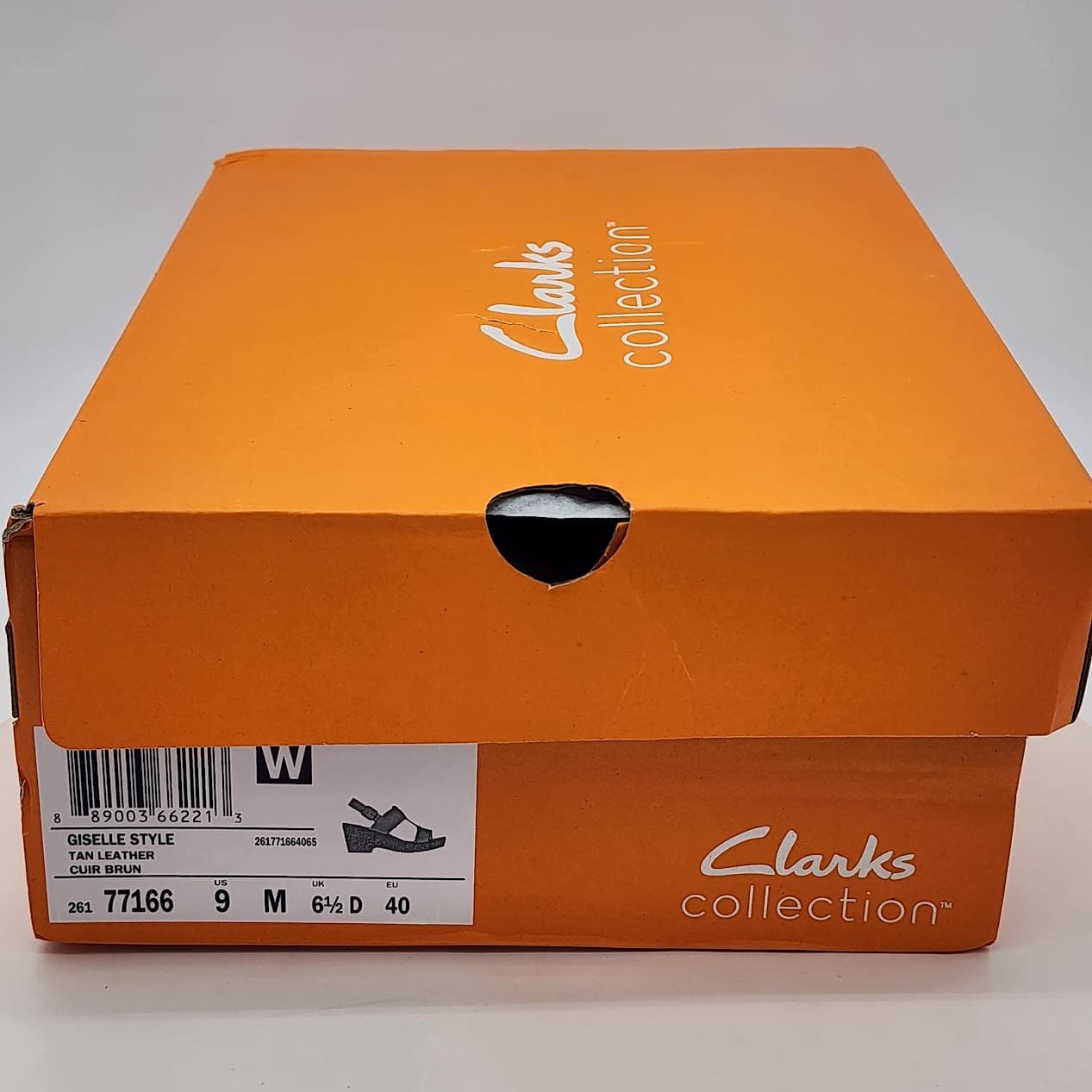 Clarks Giselle Style Tan Leather Cork Wedge Sandals Women’s Size 9 - Thumbnail 9