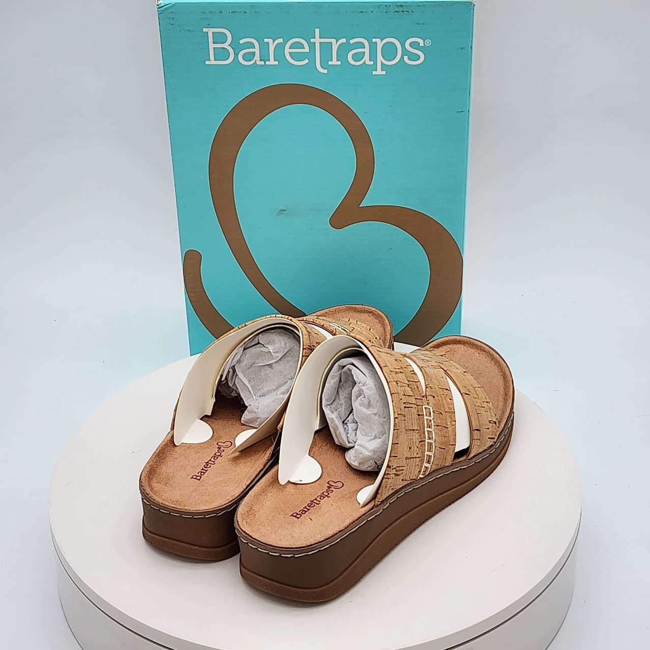 Baretraps Fresha Natural Cork Triple Strap Toe Loop Slide Sandals  Size 7.5 - Thumbnail 3