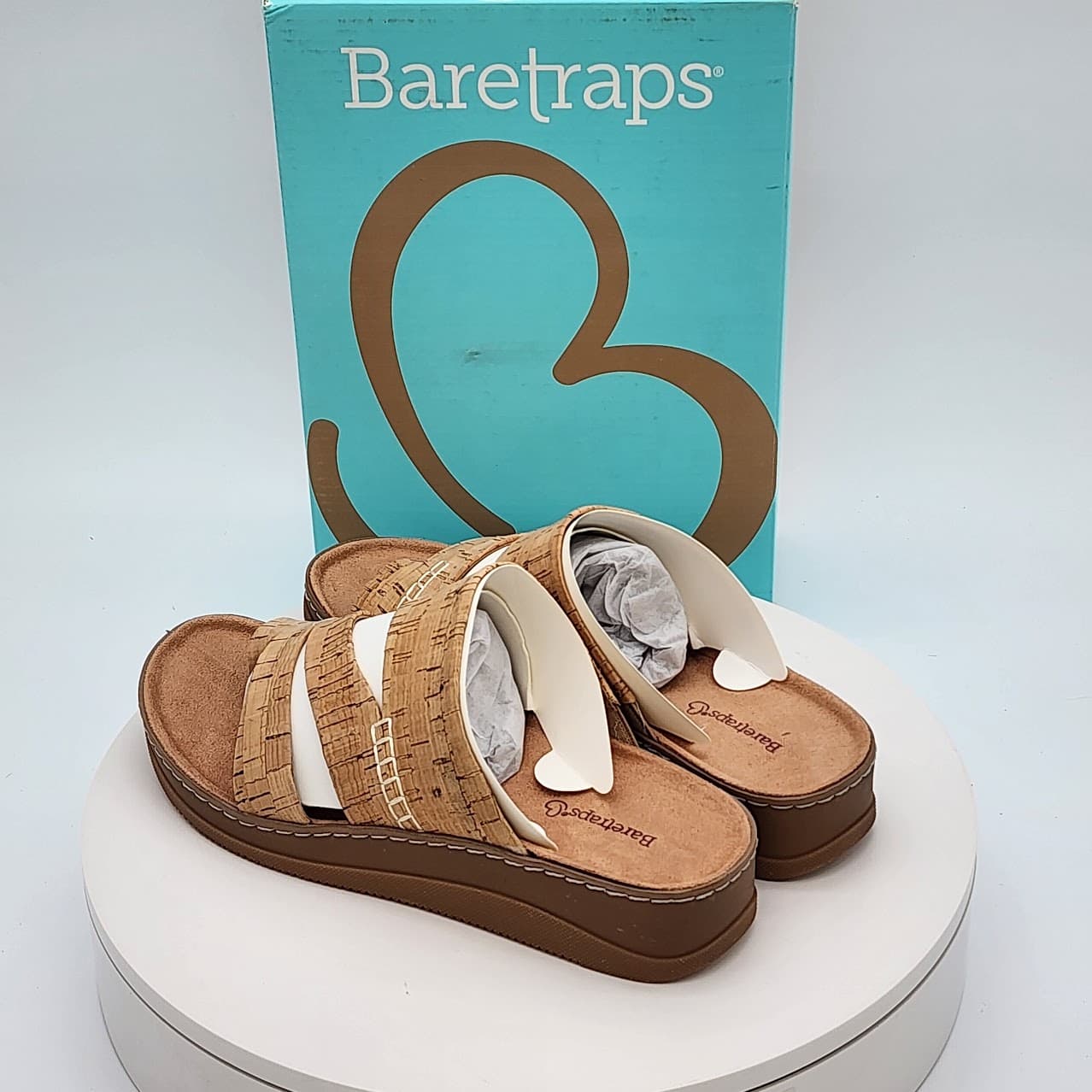 Baretraps Fresha Natural Cork Triple Strap Toe Loop Slide Sandals  Size 7.5 - Thumbnail 4