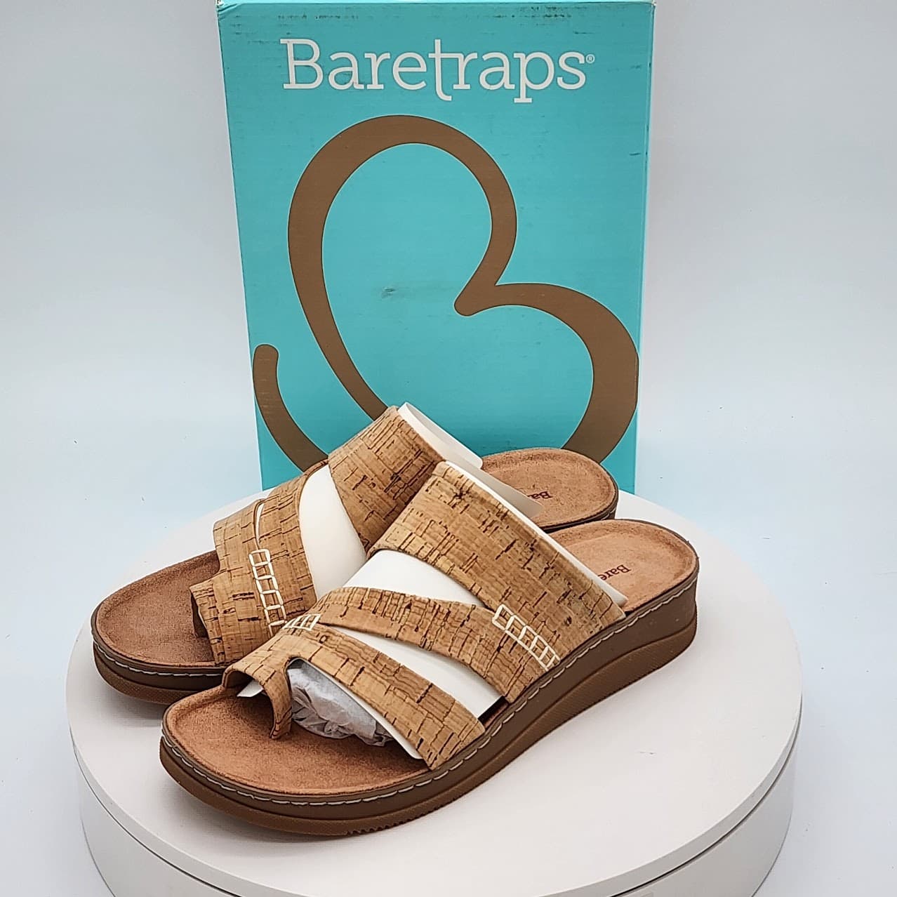 Baretraps Fresha Natural Cork Triple Strap Toe Loop Slide Sandals  Size 7.5 - Thumbnail 5