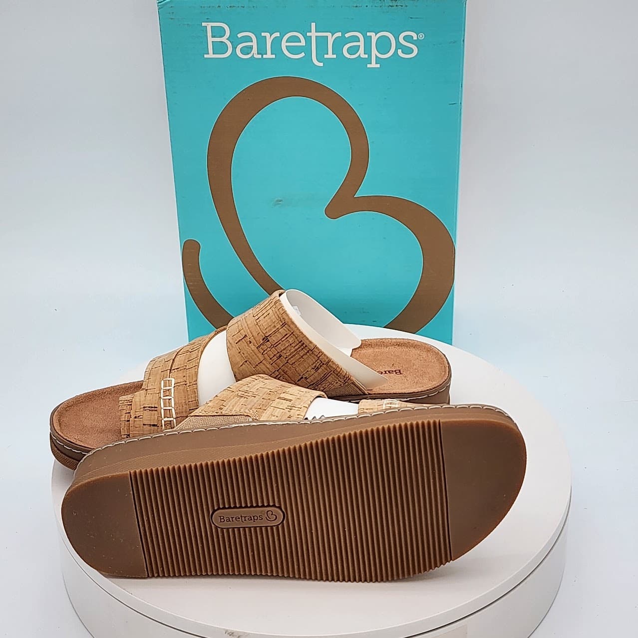 Baretraps Fresha Natural Cork Triple Strap Toe Loop Slide Sandals  Size 7.5 - Thumbnail 7