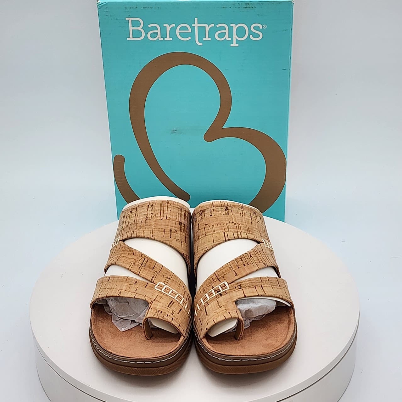 Baretraps Fresha Natural Cork Triple Strap Toe Loop Slide Sandals  Size 7.5 - Thumbnail 6