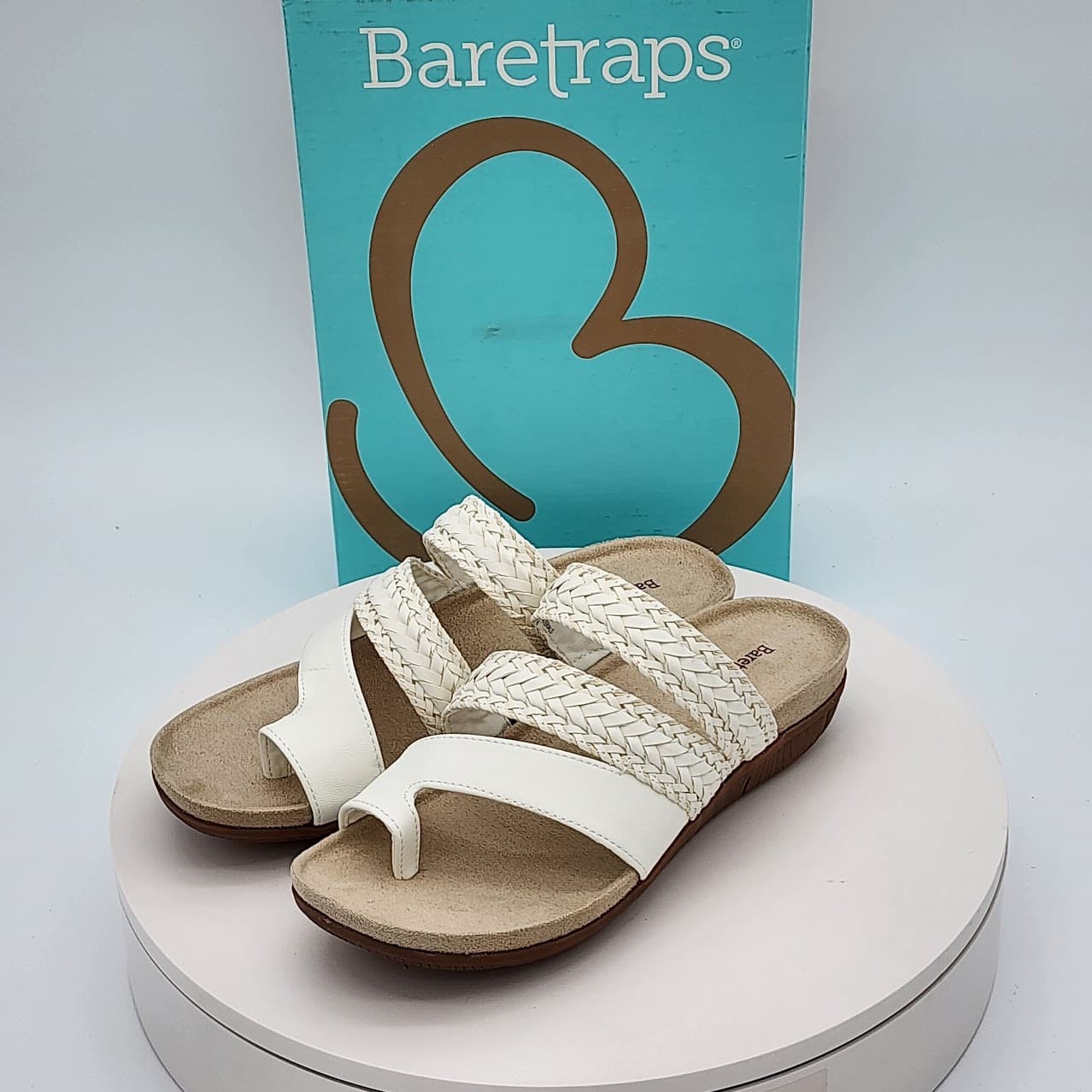 Baretraps Jonelle White Braided Toe Loop Comfort Slide Sandals Women’s Size 6 - Thumbnail 5