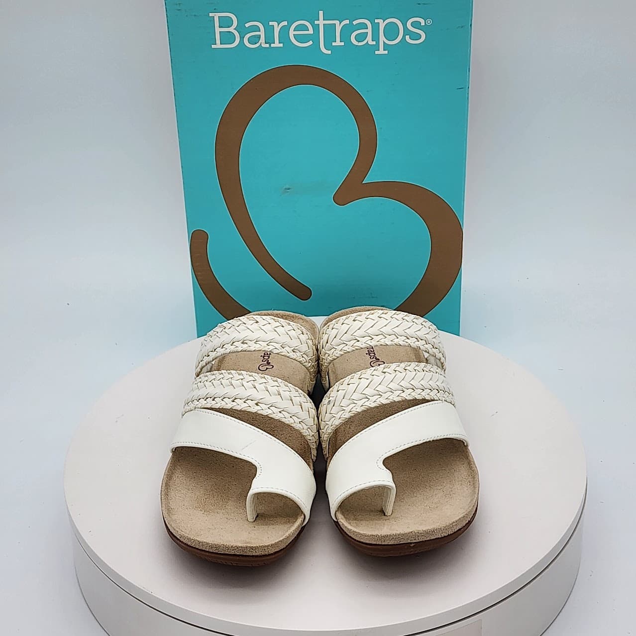 Baretraps Jonelle White Braided Toe Loop Comfort Slide Sandals Women’s Size 6 - Thumbnail 7