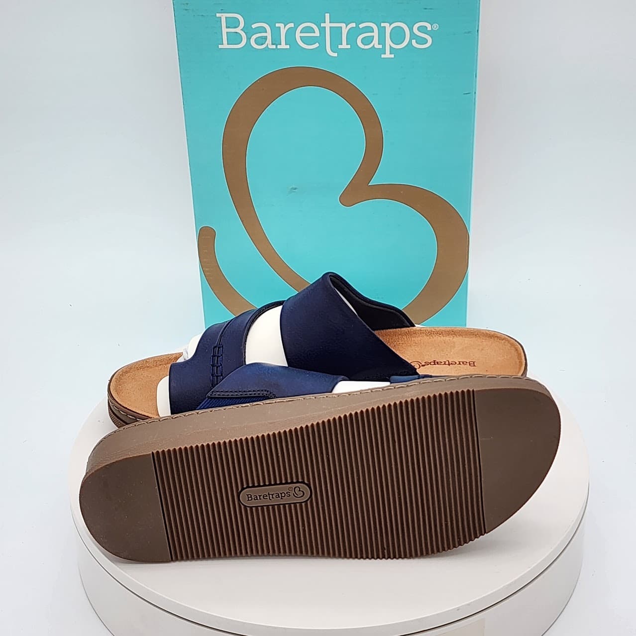 Baretraps Fresha Dark Navy Triple Strap Toe Loop Slide Sandals Women’s Size 9 - Thumbnail 6