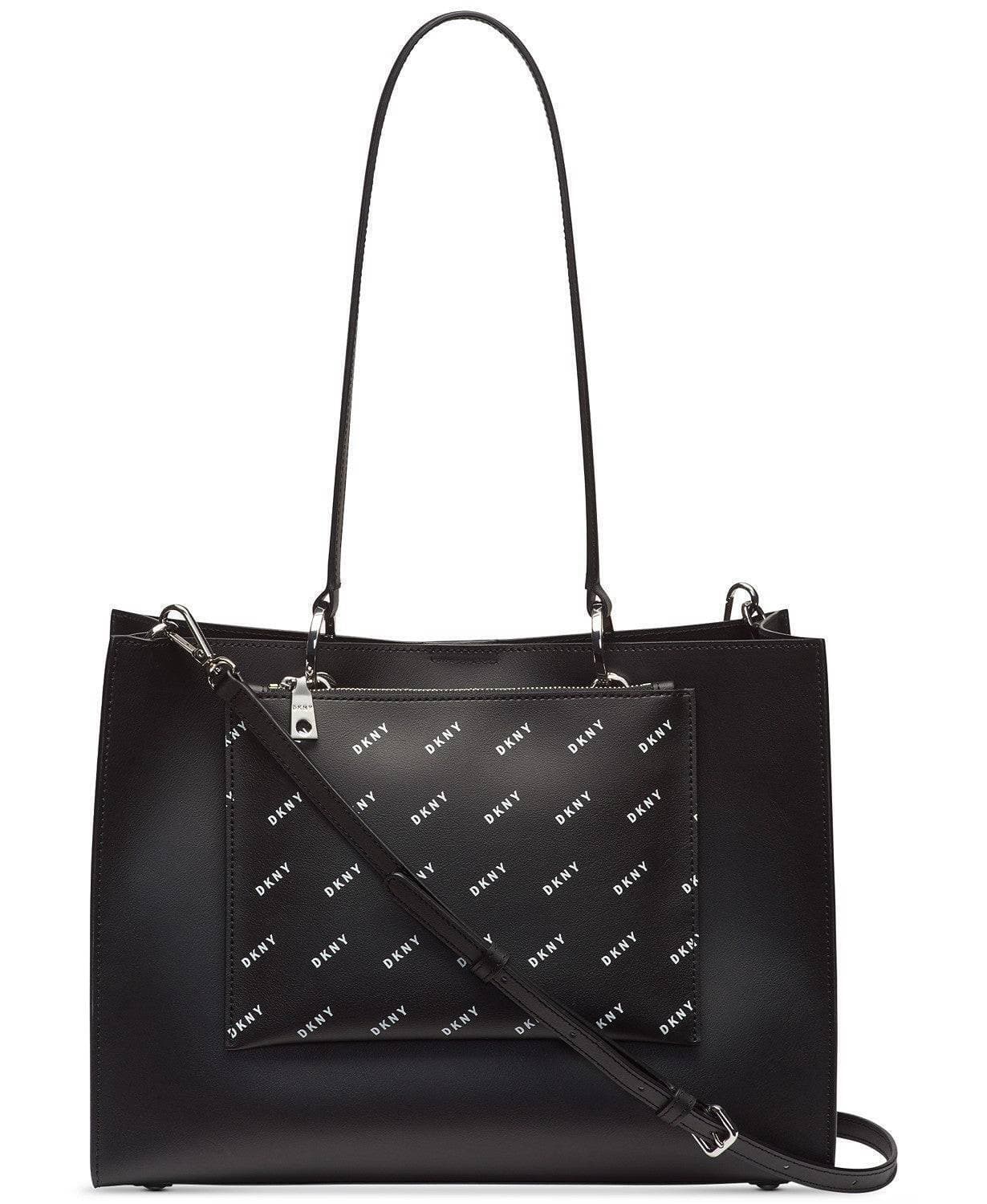 DKNY Mott Leather Diagonal Logo Tote