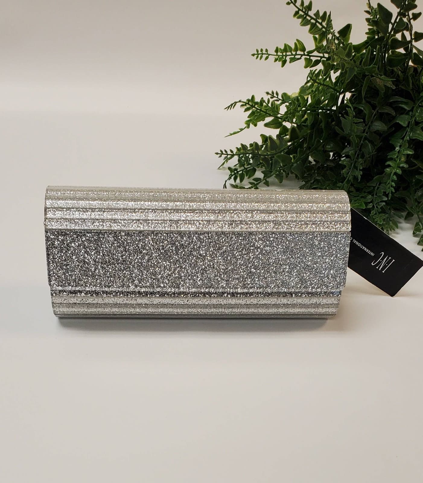 INC International Concepts Marietta Elongated Glitter Clutch