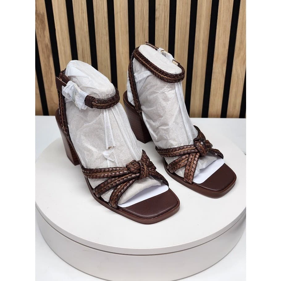 NEW - Giani Bernini Renaee Women’s Brown Woven Block Heel Sandals - Size 8 M